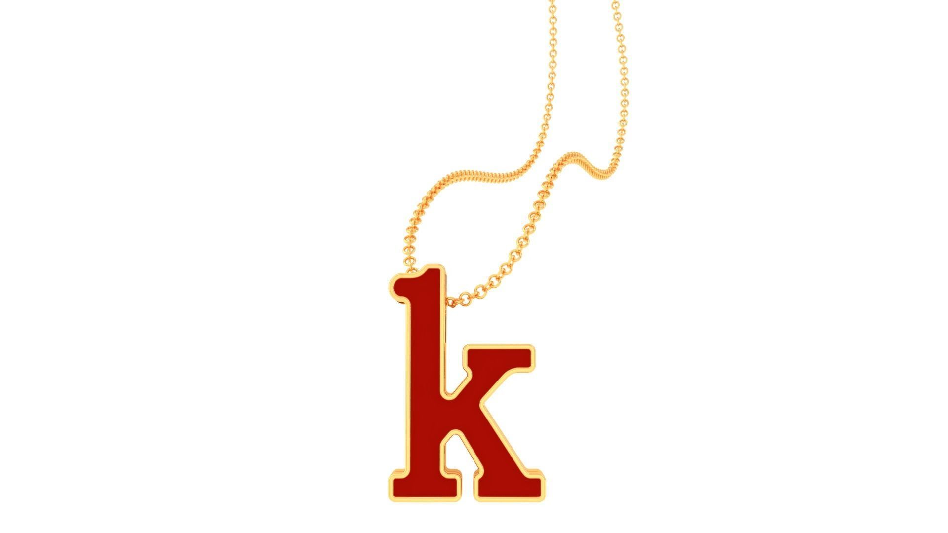 Kids Alphabet K Pendants 3dm STL OBJ FBX Renders Details 3D print model_1