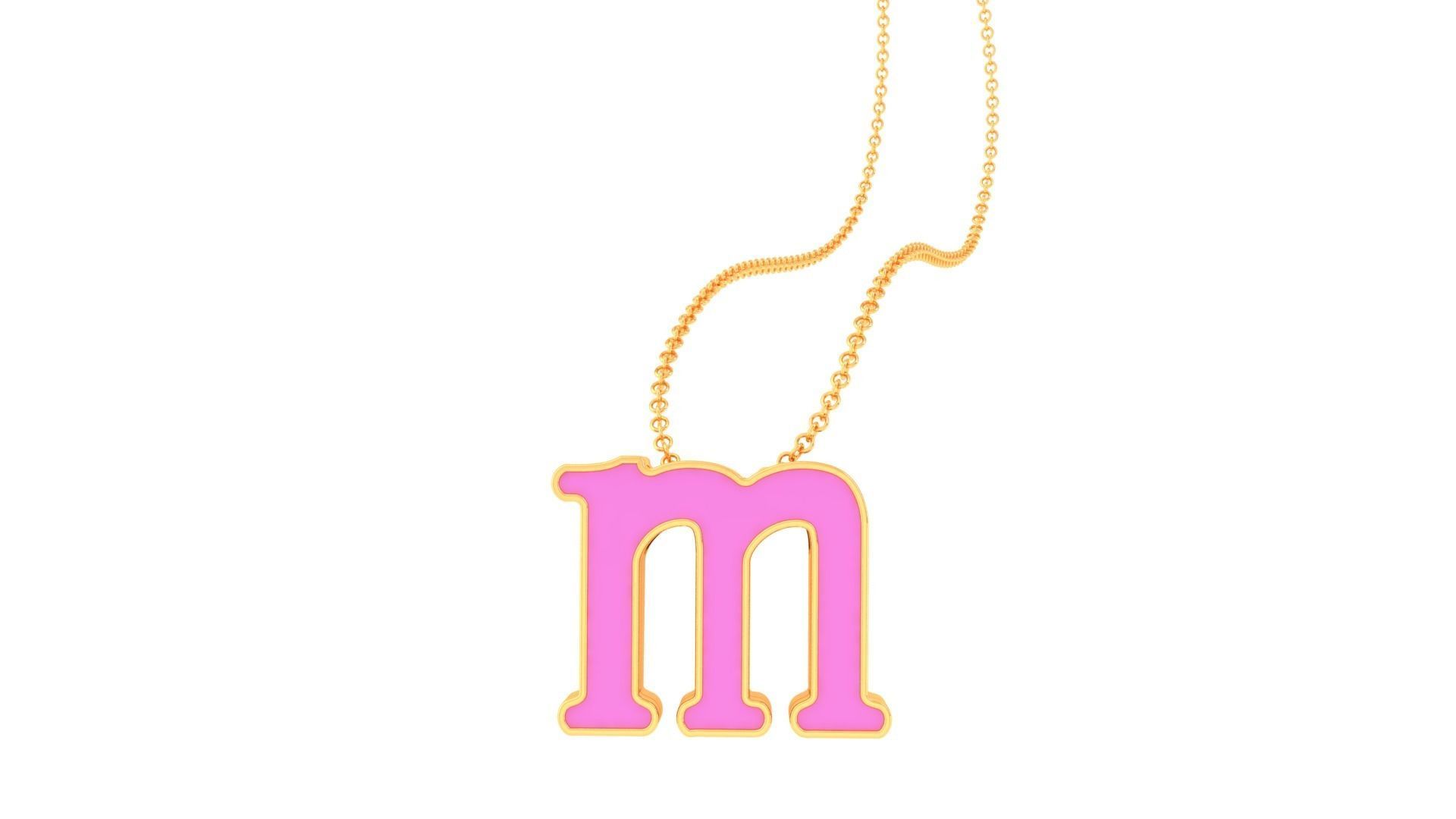 Kids Alphabet M Pendants 3dm STL OBJ FBX Renders Details 3D print model_1