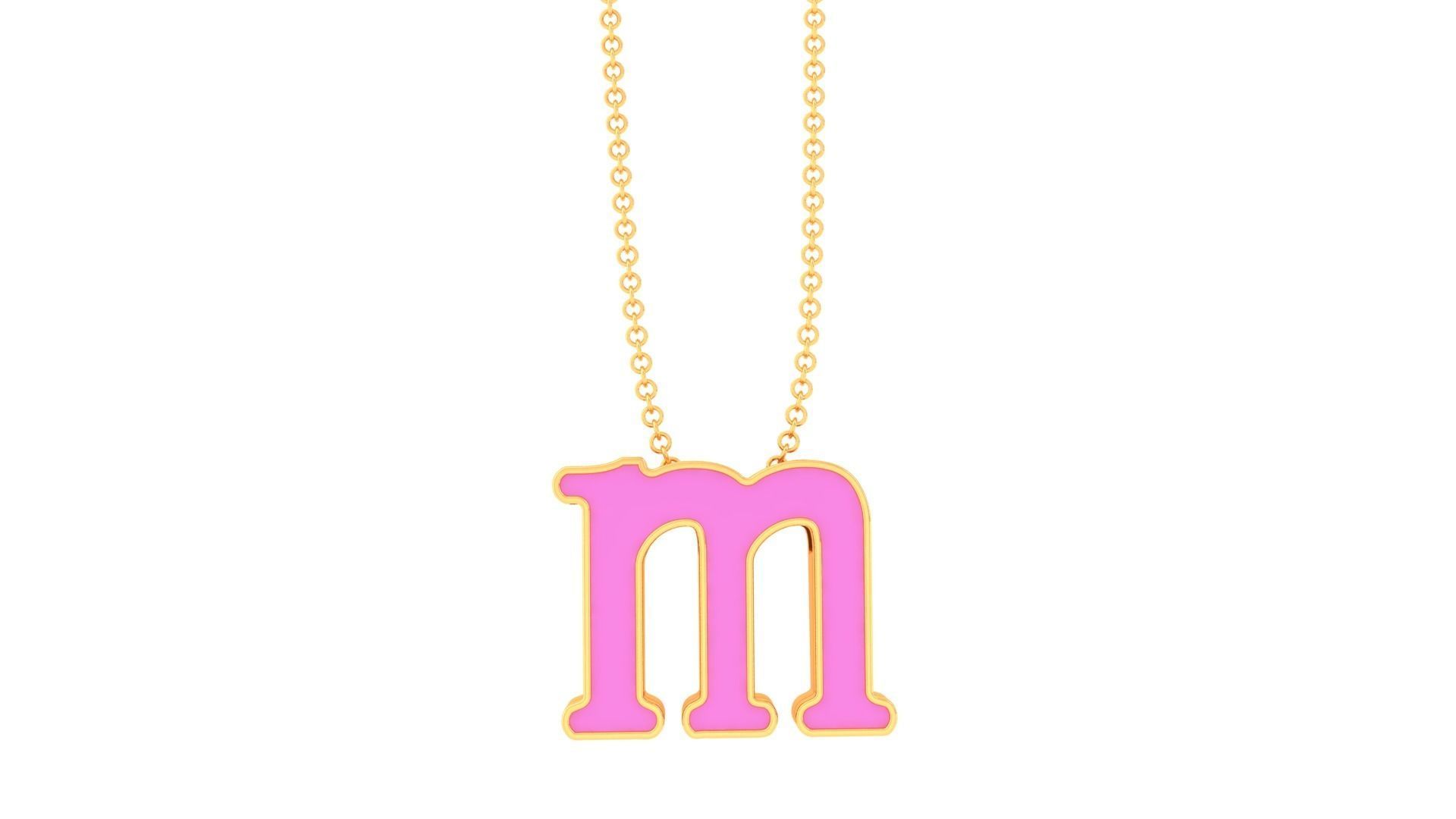 Kids Alphabet M Pendants 3dm STL OBJ FBX Renders Details 3D print model_2