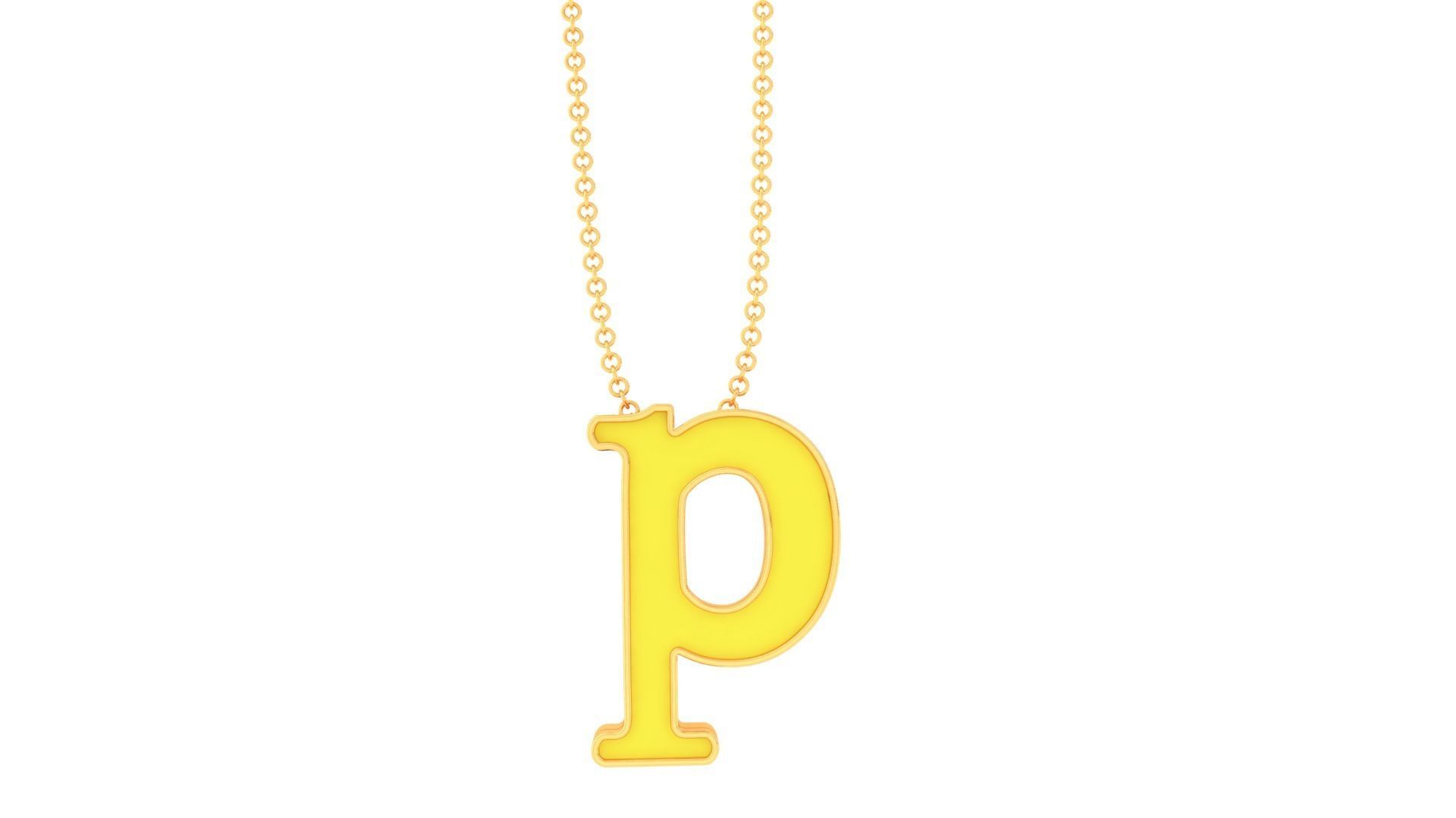 Kids Alphabet P Pendants 3dm STL OBJ FBX Renders Details 3D print model_2