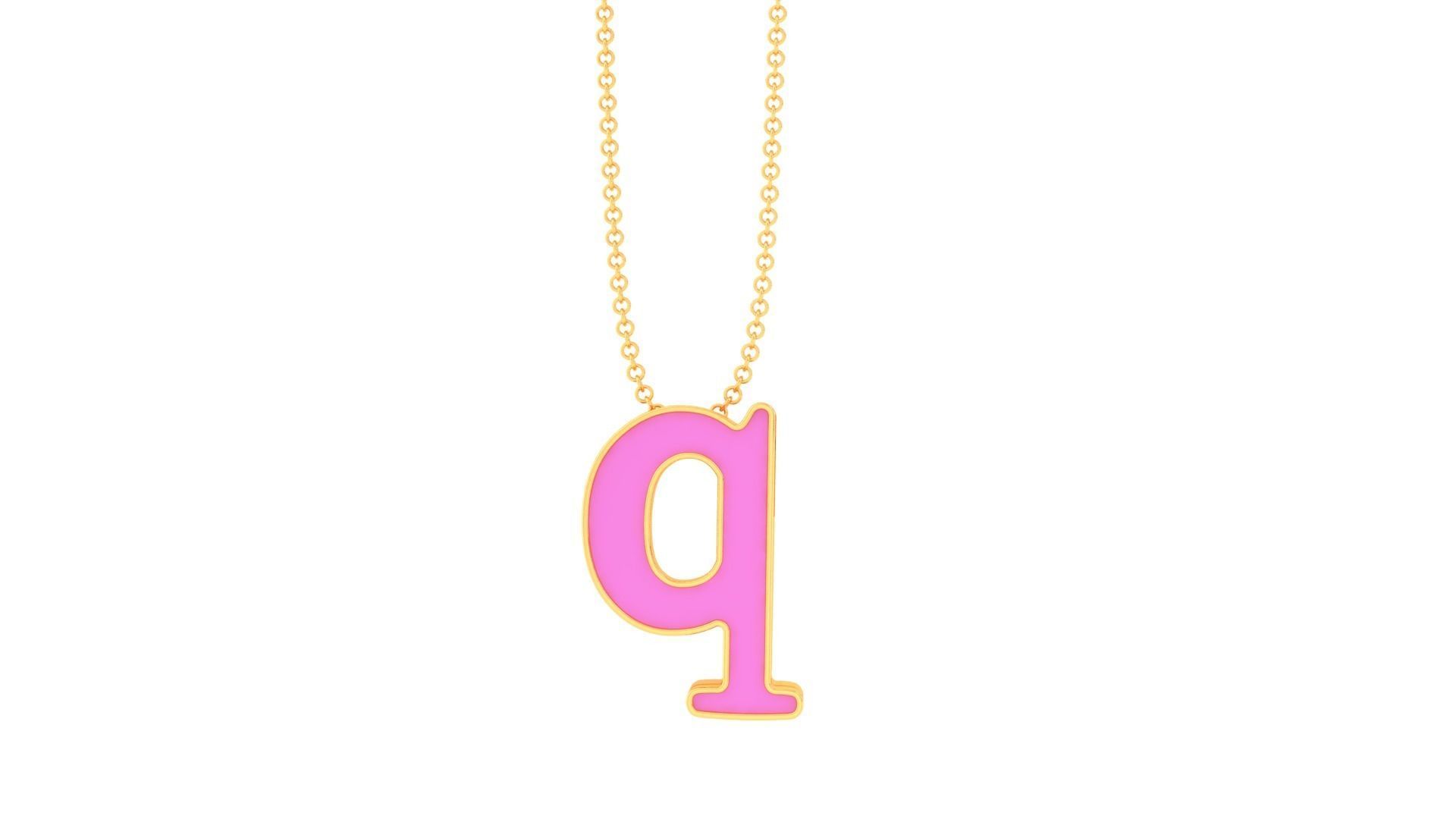 Kids Alphabet Q Pendants 3dm STL OBJ FBX Renders Details 3D print model_2