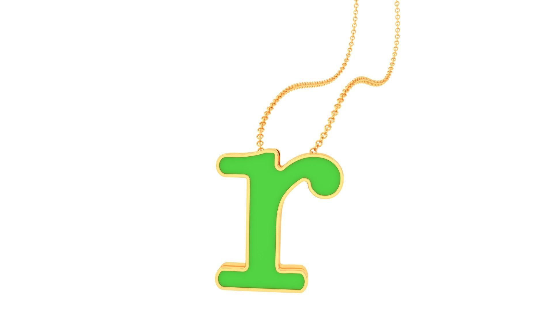 Kids Alphabet R Pendants 3dm STL OBJ FBX Renders Details 3D print model_1
