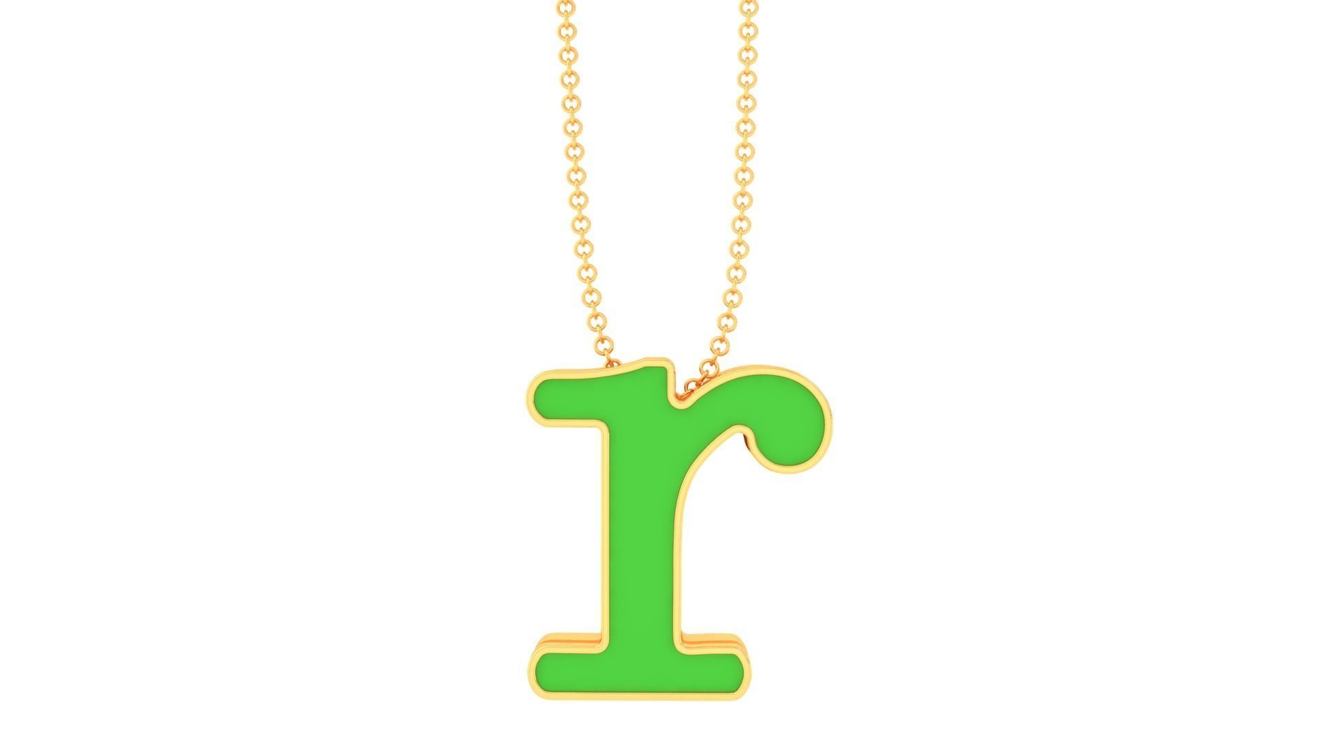 Kids Alphabet R Pendants 3dm STL OBJ FBX Renders Details 3D print model_2