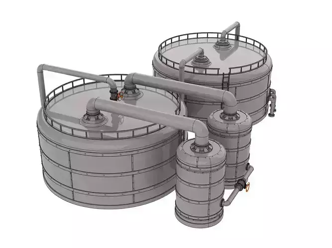 HO scale INDUSTRIAL TANK TYPE 01 DIORAMA 1 87 SCALE 3D print model