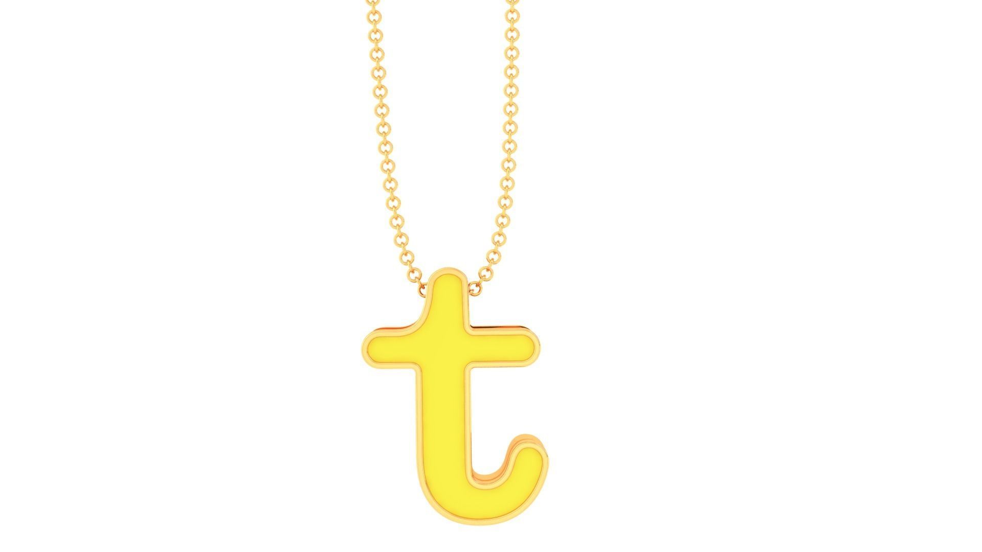 Kids Alphabet T Pendants 3dm STL OBJ FBX Renders Details 3D print model_2