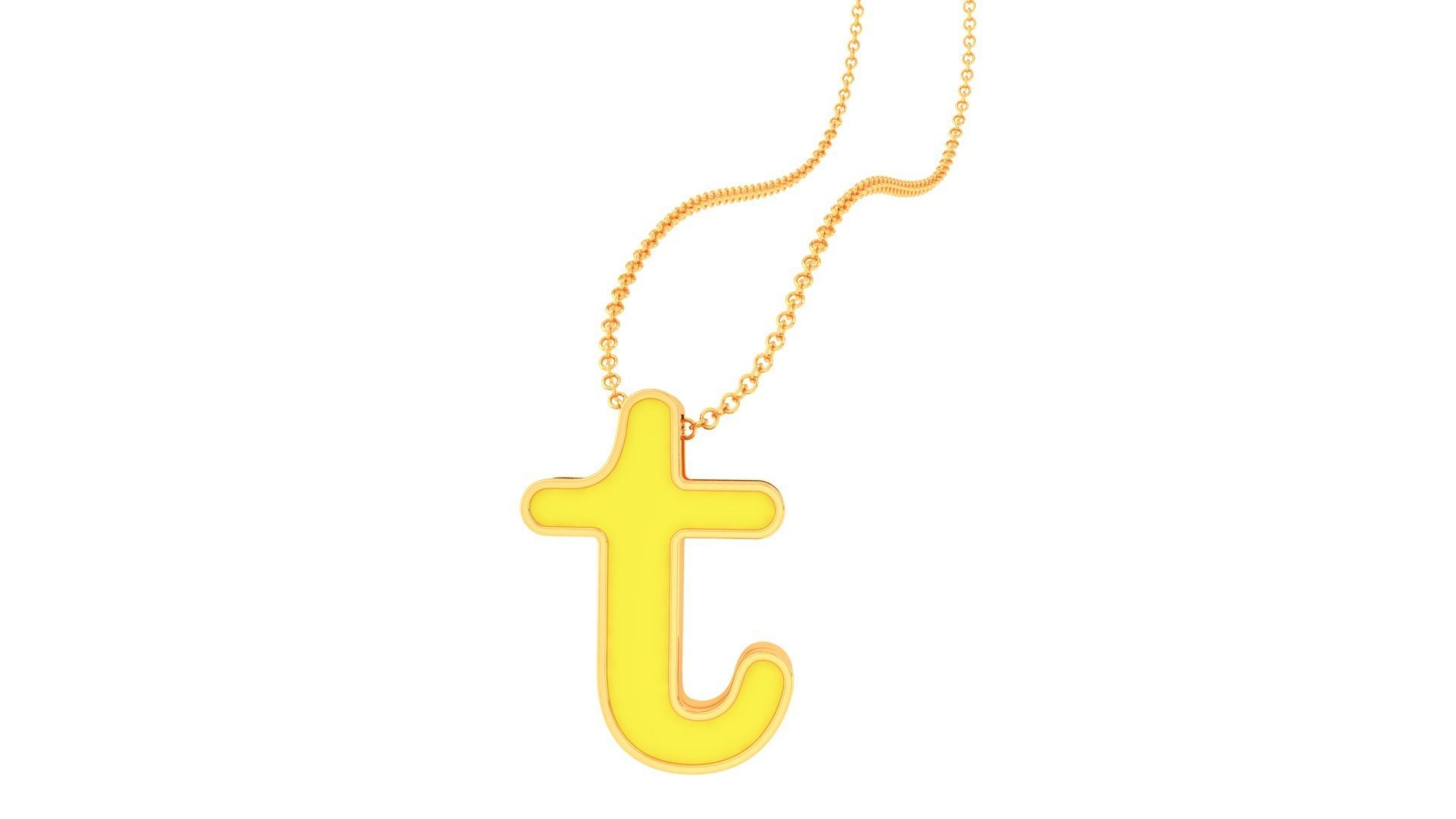 Kids Alphabet T Pendants 3dm STL OBJ FBX Renders Details 3D print model_1