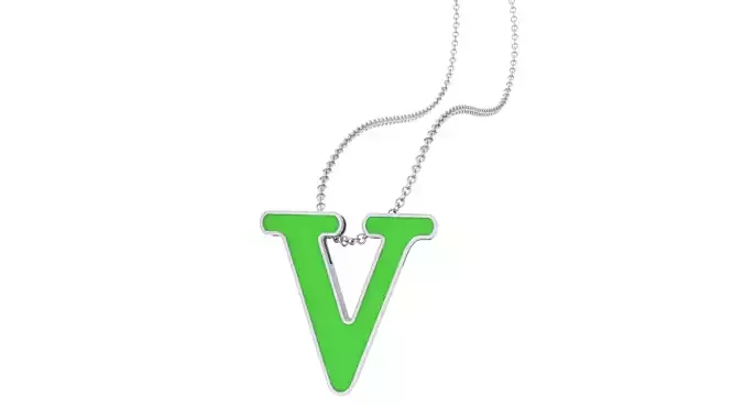 Kids Alphabet V Pendants 3dm STL OBJ FBX Renders Details
