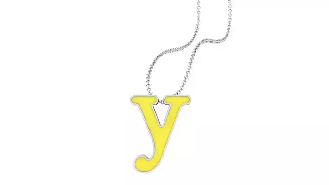 Kids Alphabet Y Pendants 3dm STL OBJ FBX Renders Details