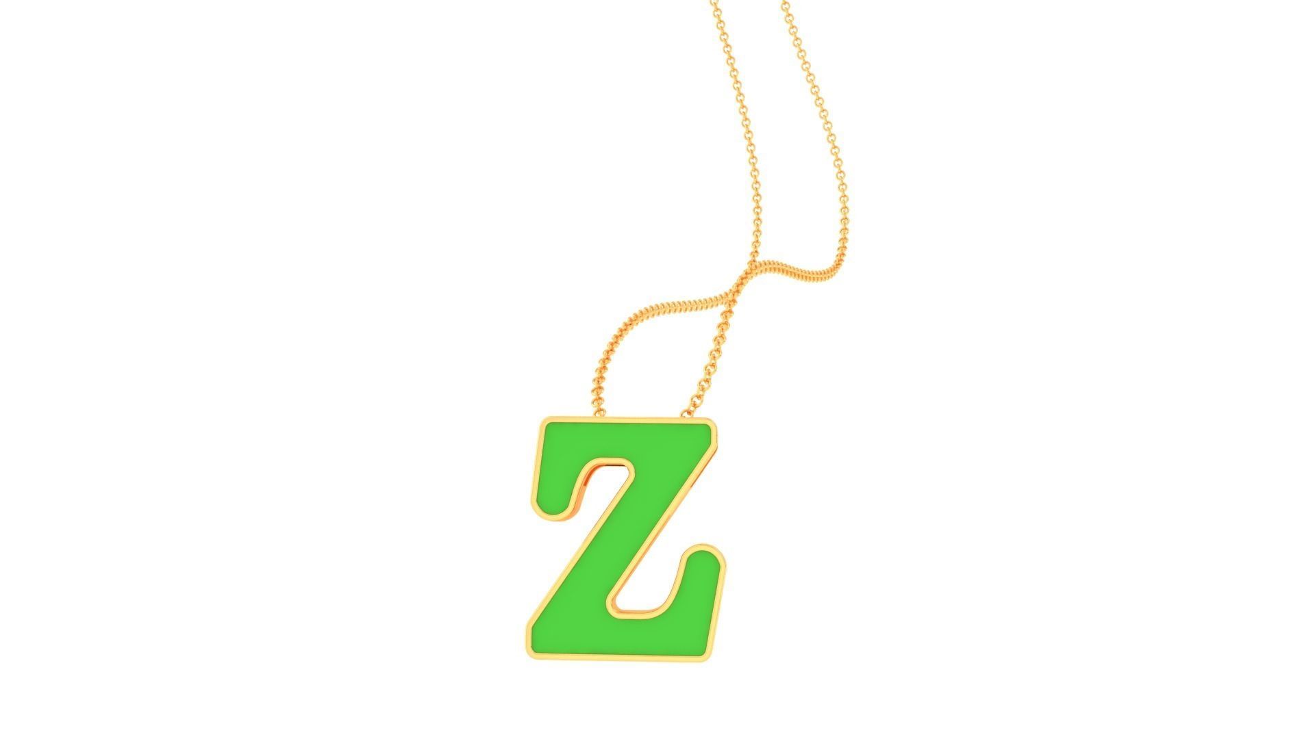 Kids Alphabet Z Pendants 3dm STL OBJ FBX Renders Details 3D print model_1