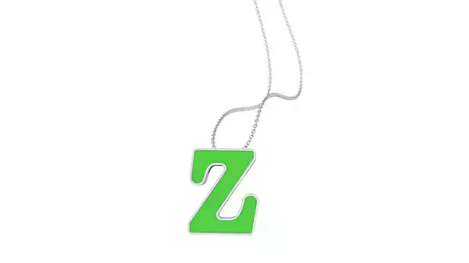 Kids Alphabet Z Pendants 3dm STL OBJ FBX Renders Details