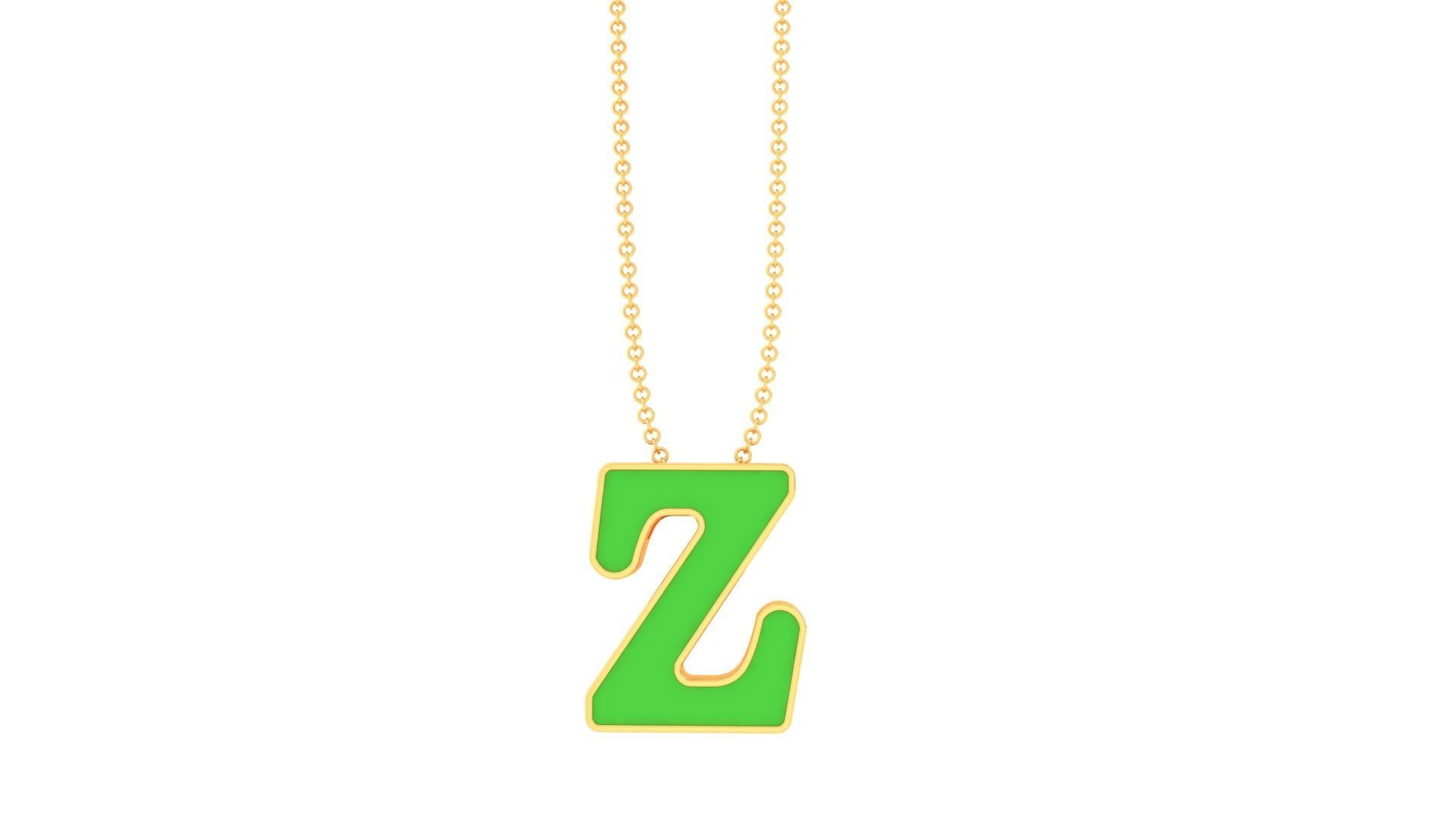 Kids Alphabet Z Pendants 3dm STL OBJ FBX Renders Details 3D print model_2