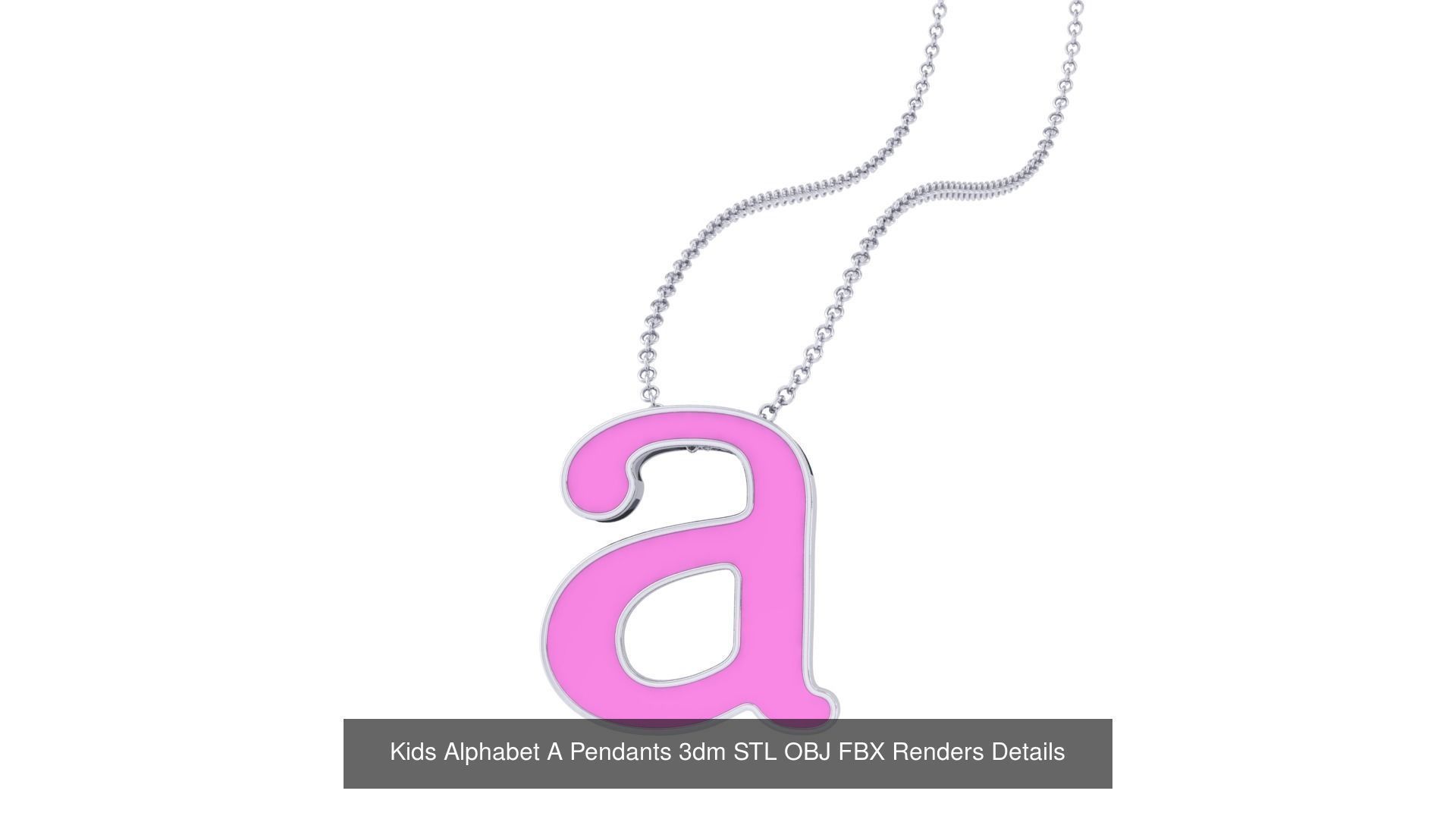 26 Kids Alphabet A-Z Pendants 3dm STL OBJ Details Collection _3