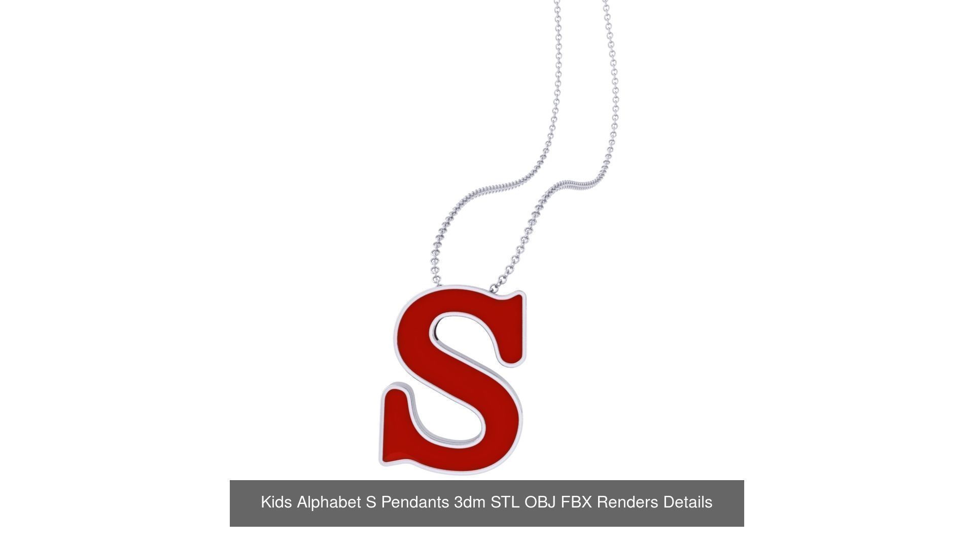 26 Kids Alphabet A-Z Pendants 3dm STL OBJ Details Collection _21