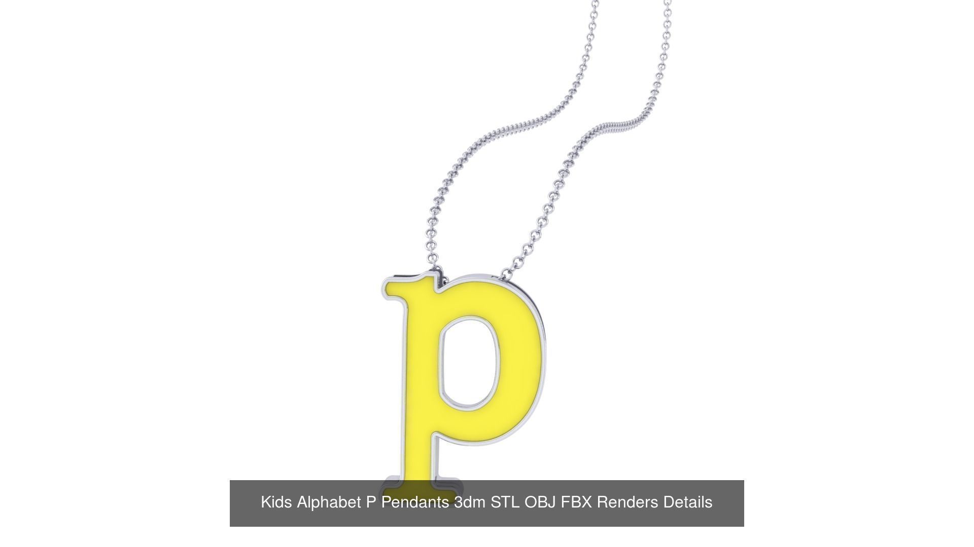 26 Kids Alphabet A-Z Pendants 3dm STL OBJ Details Collection _18