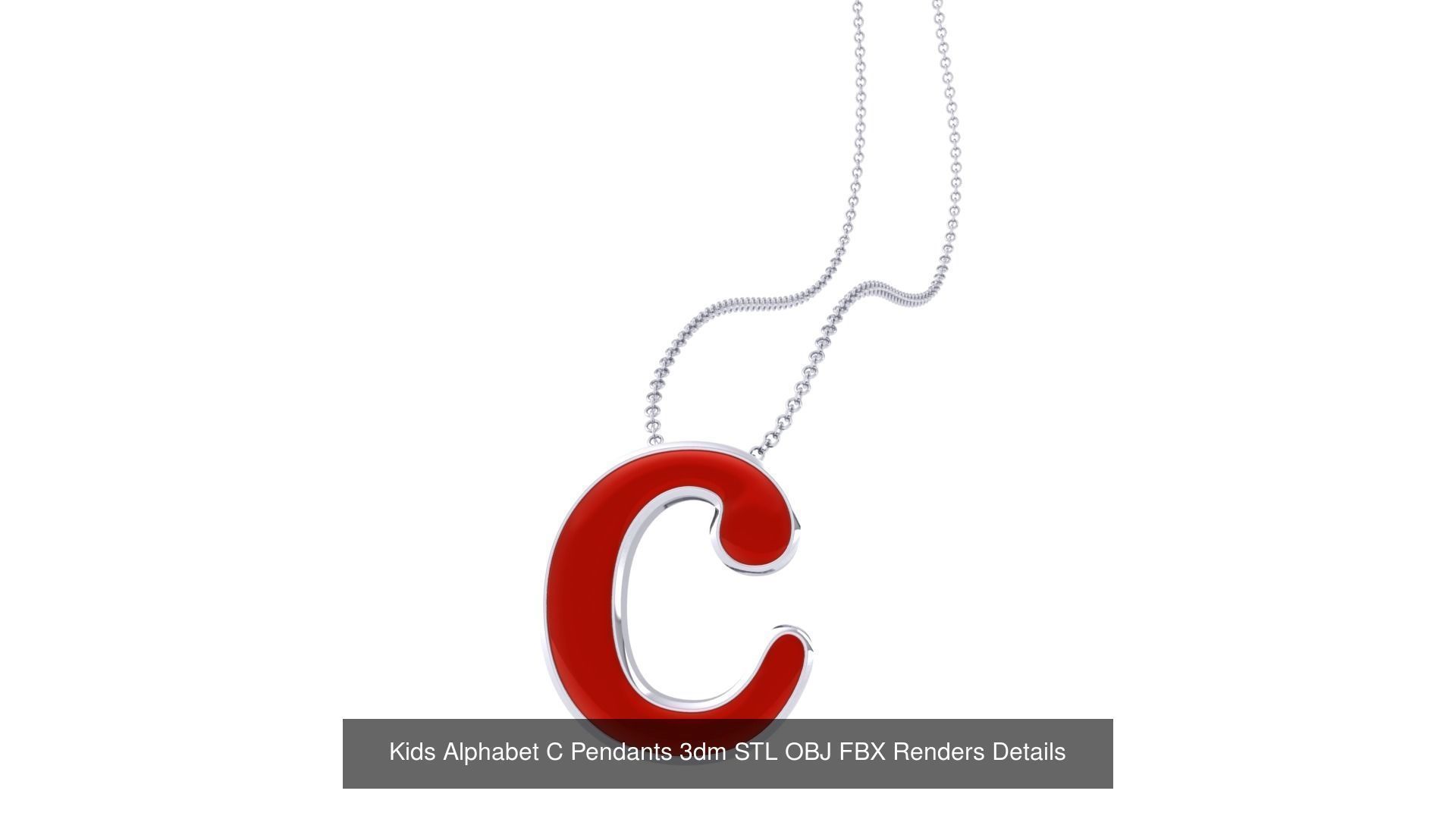 26 Kids Alphabet A-Z Pendants 3dm STL OBJ Details Collection _5