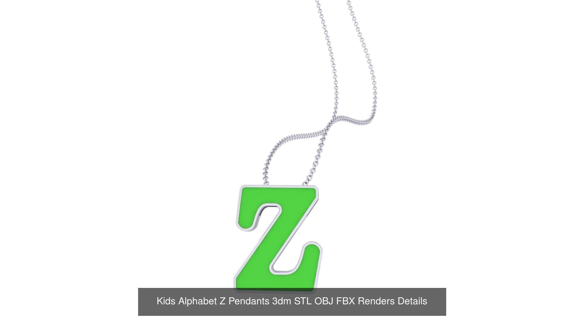 26 Kids Alphabet A-Z Pendants 3dm STL OBJ Details Collection _28
