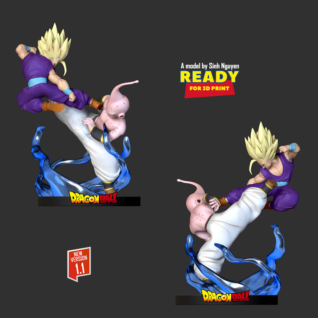 Gohan vs Buu - Fanart Remake 3D print model_6