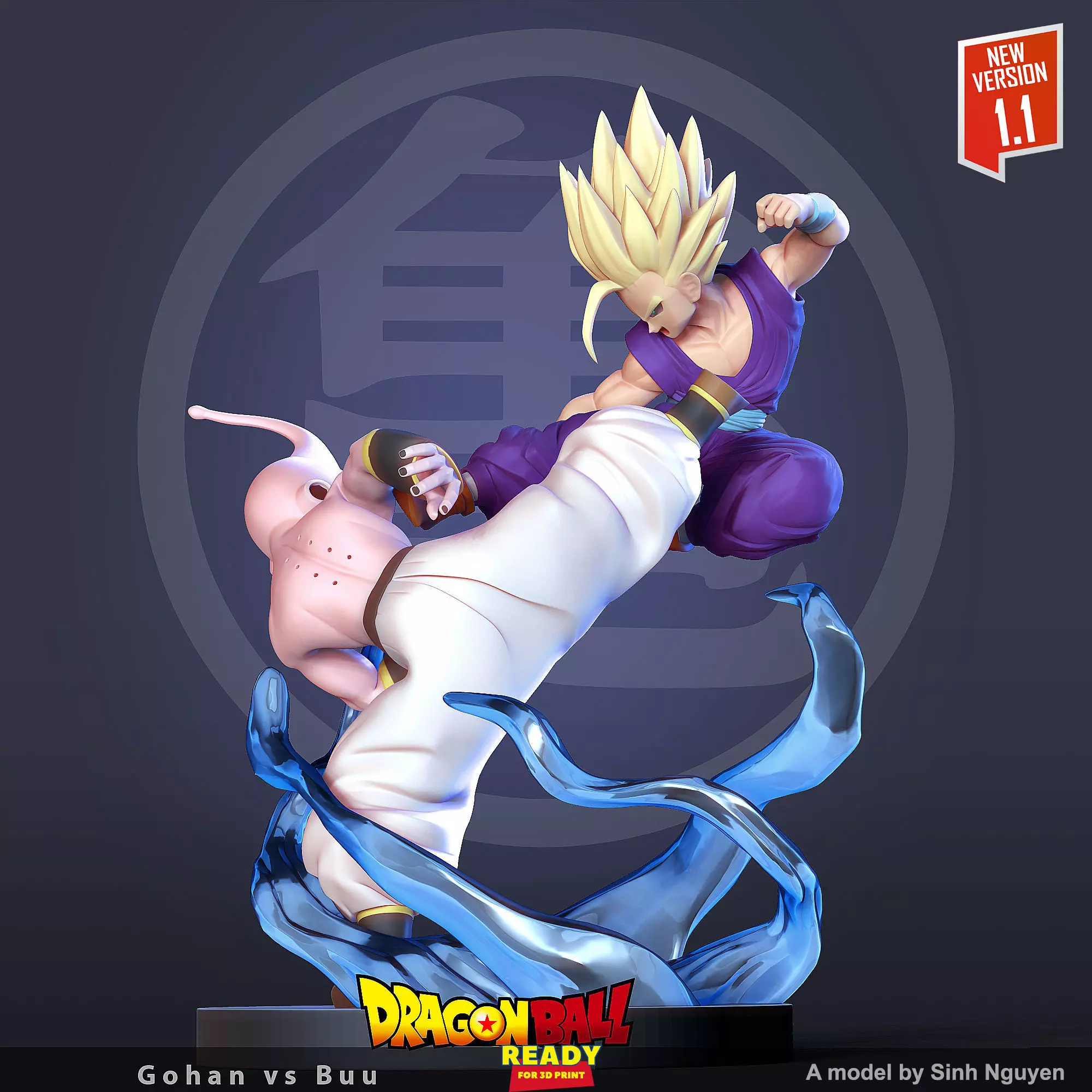 Gohan vs Buu - Fanart Remake 3D print model_0