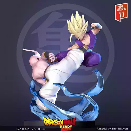 Gohan vs Buu - Fanart Remake 3D print model