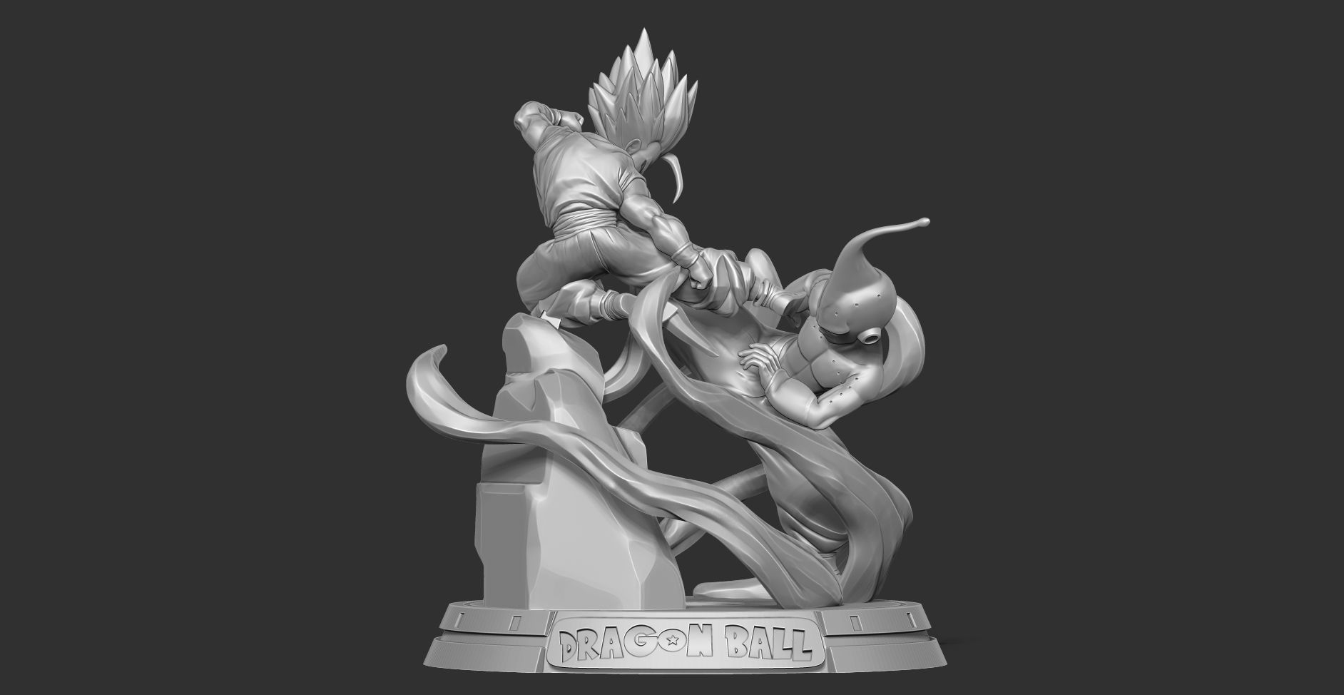 Gohan vs Buu - Fanart Remake 3D print model_7