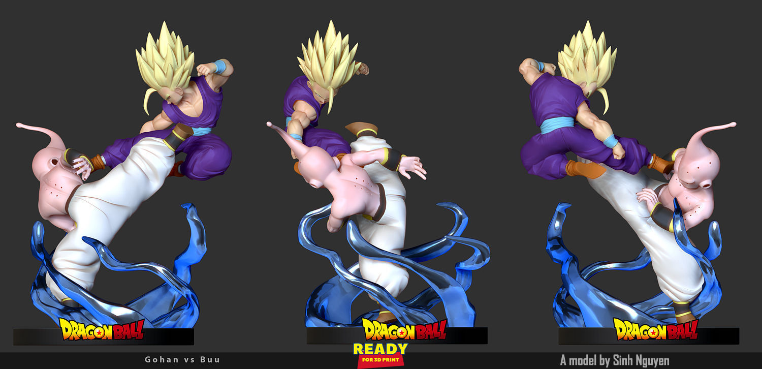 Gohan vs Buu - Fanart Remake 3D print model_5