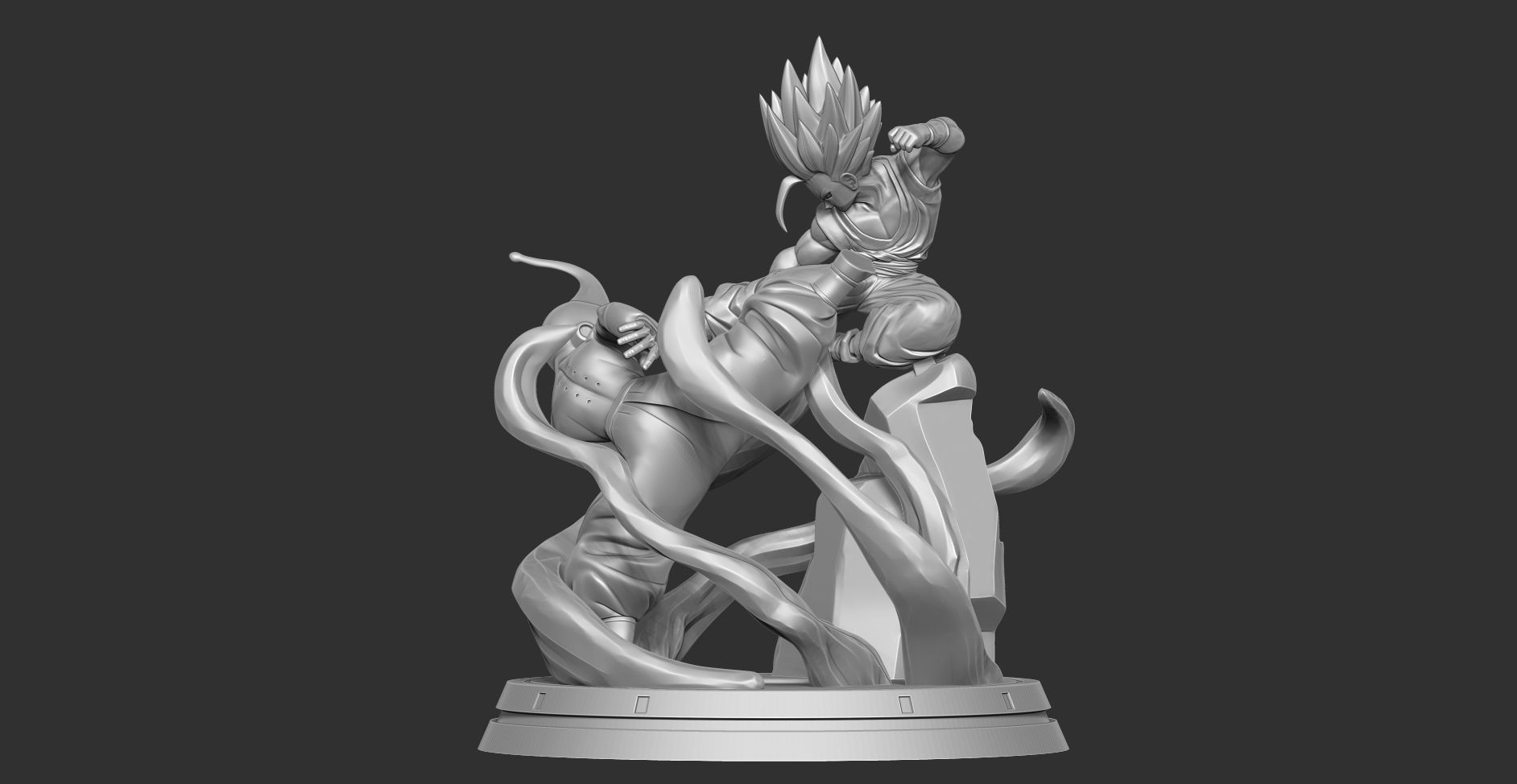 Gohan vs Buu - Fanart Remake 3D print model_8