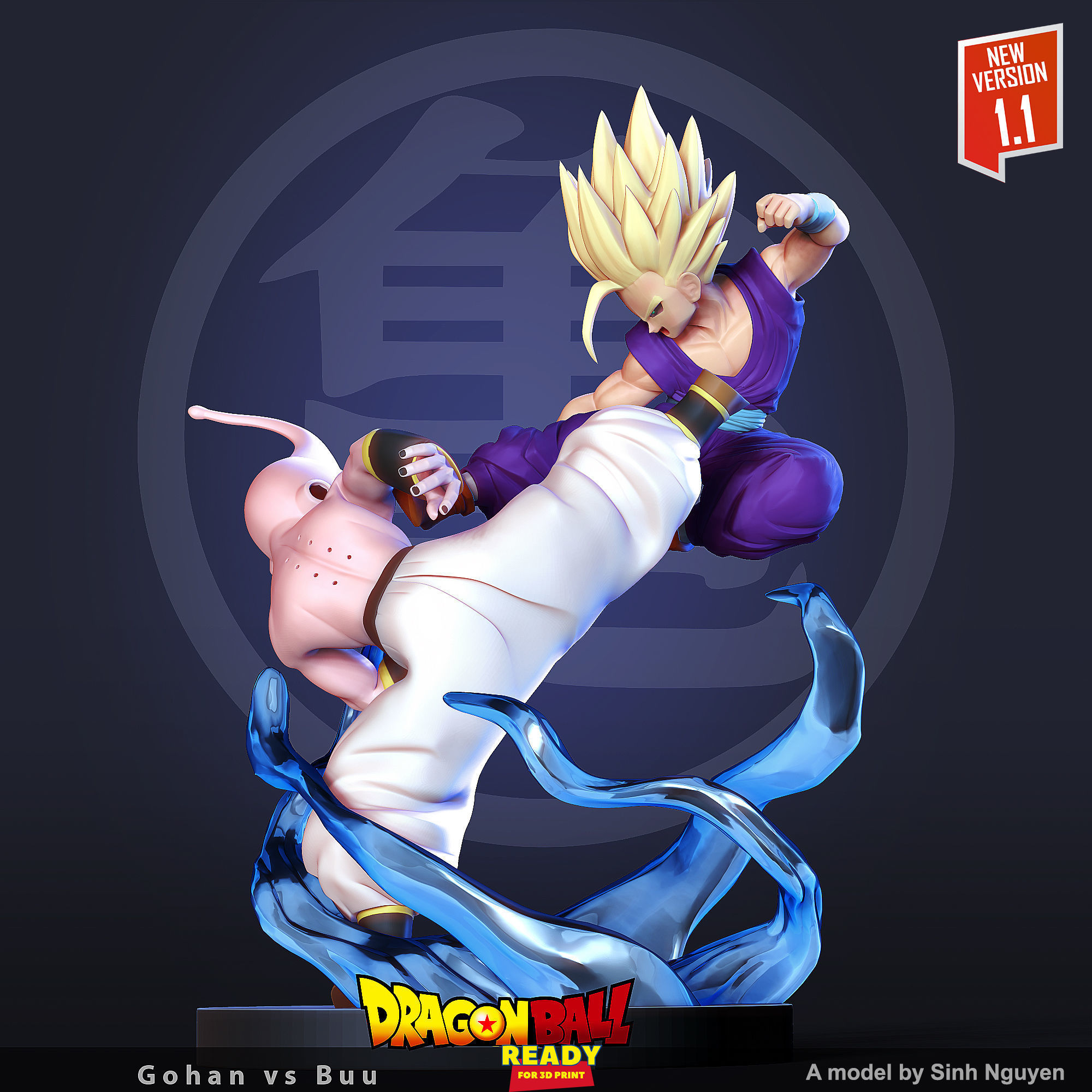 Gohan vs Buu - Fanart Remake 3D print model_19