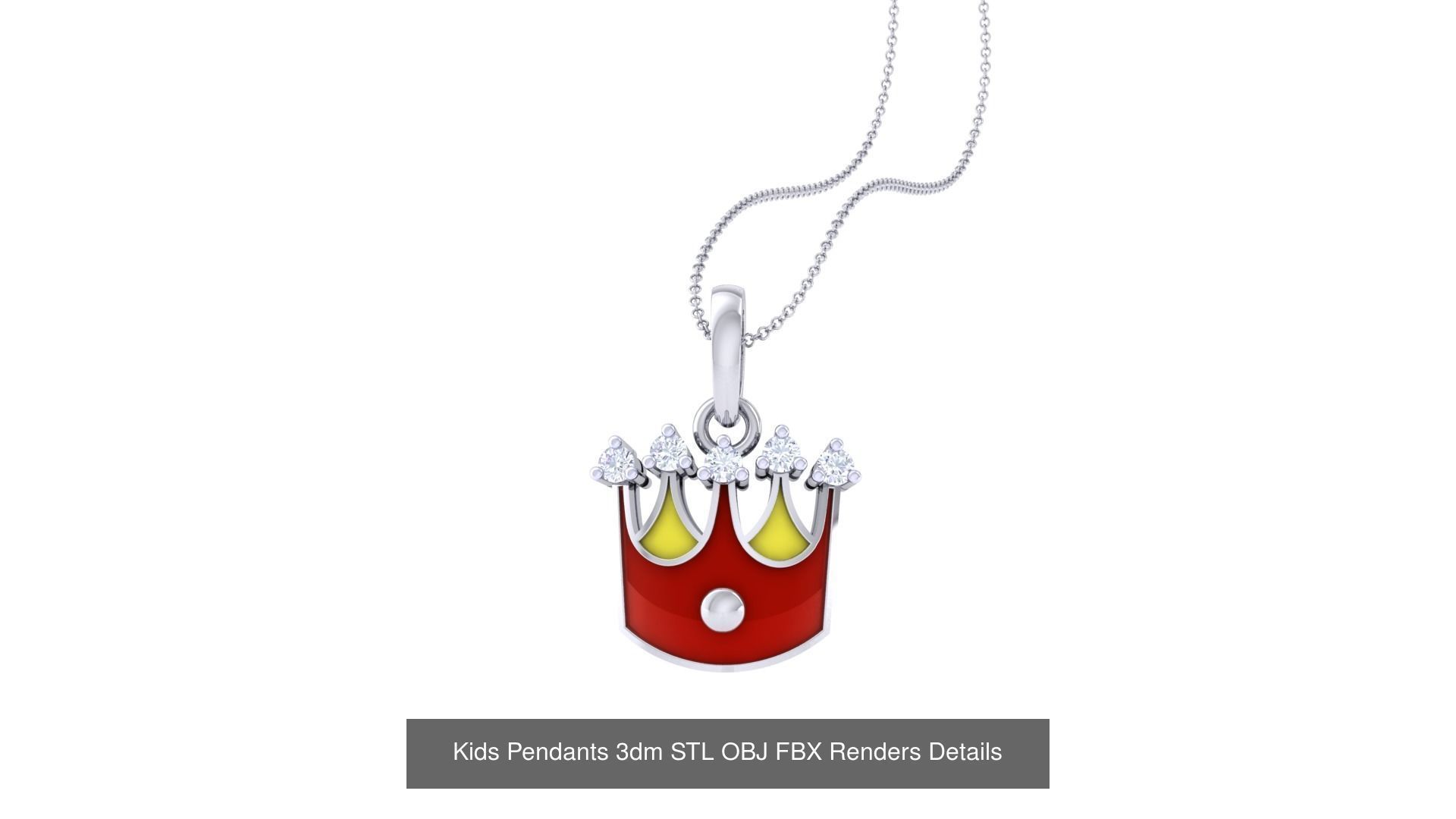175 Kids Pendants 3dm STL OBJ FBX Renders Details Collection _183