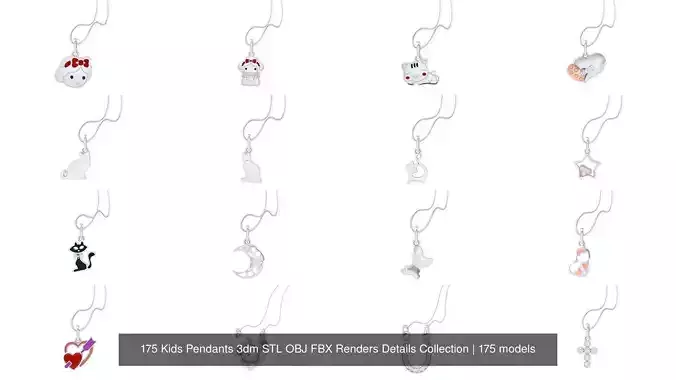 175 Kids Pendants 3dm STL OBJ FBX Renders Details Collection 175 Kids Pendants 3dm STL OBJ FBX Renders Details Collection