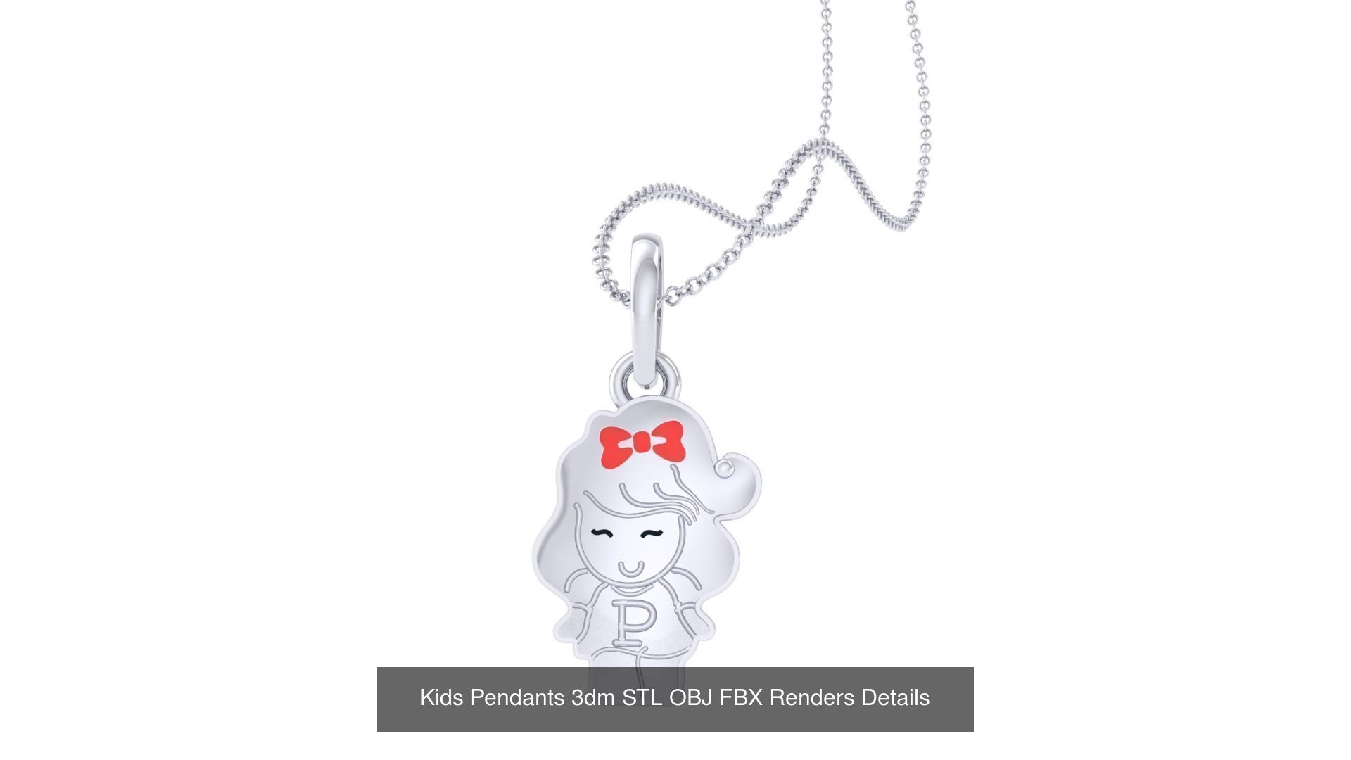 175 Kids Pendants 3dm STL OBJ FBX Renders Details Collection _117