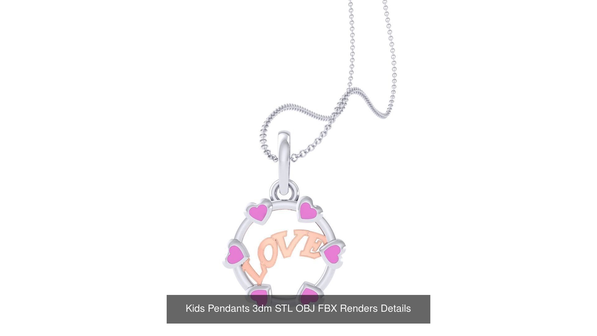 175 Kids Pendants 3dm STL OBJ FBX Renders Details Collection _129