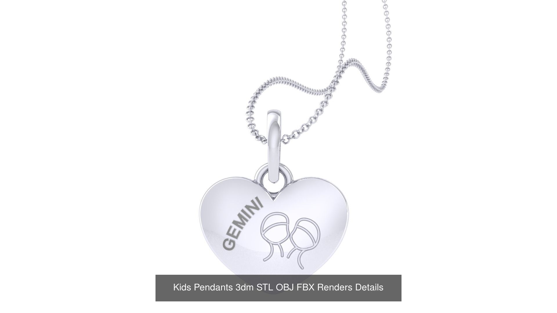 175 Kids Pendants 3dm STL OBJ FBX Renders Details Collection _110