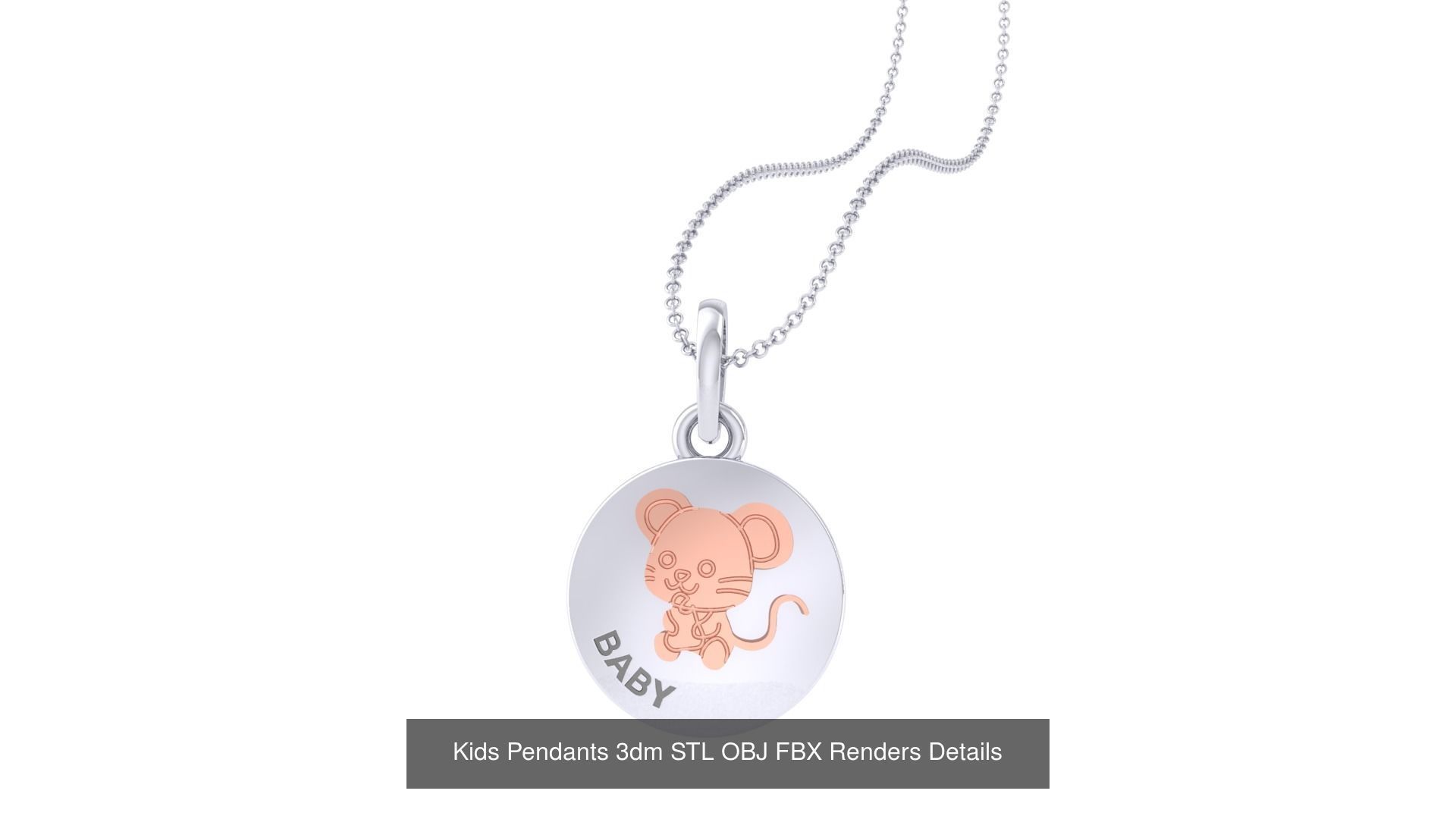 175 Kids Pendants 3dm STL OBJ FBX Renders Details Collection _102