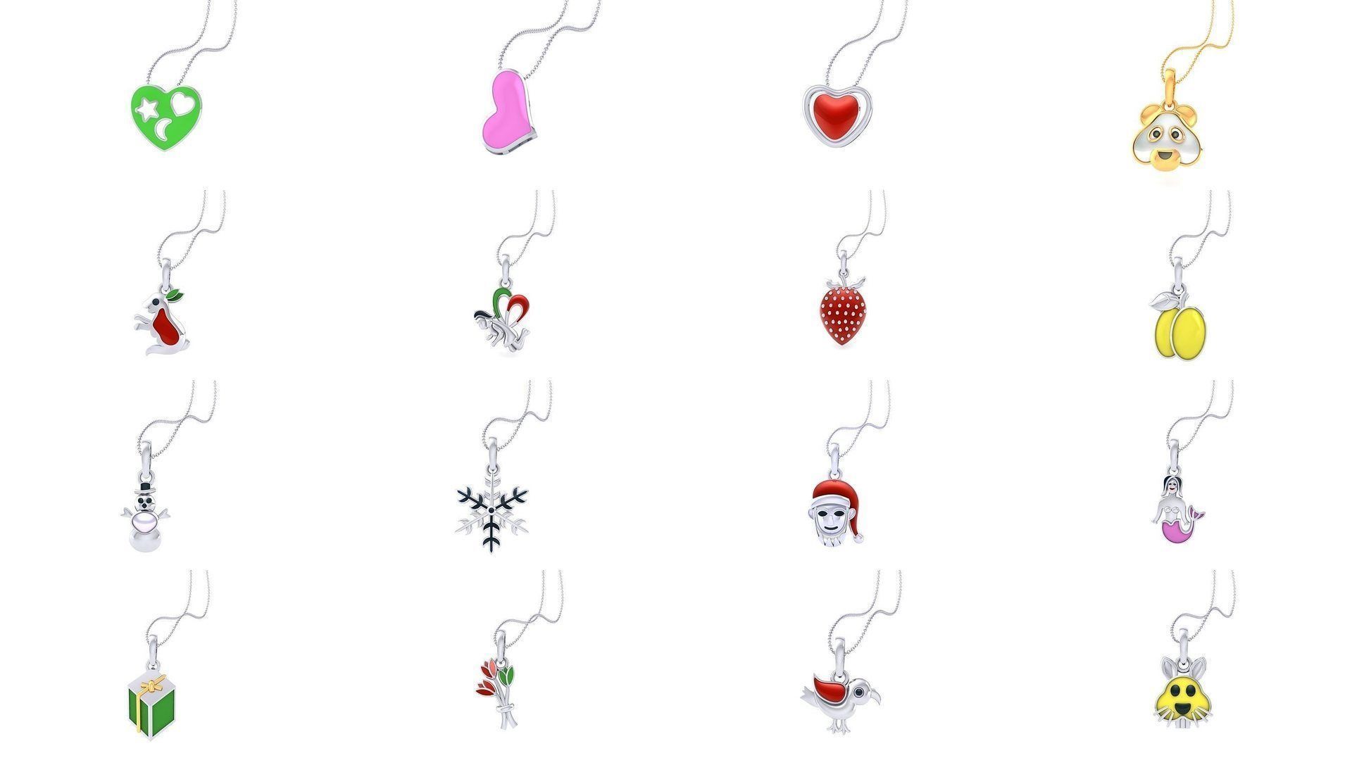 175 Kids Pendants 3dm STL OBJ FBX Renders Details Collection _17