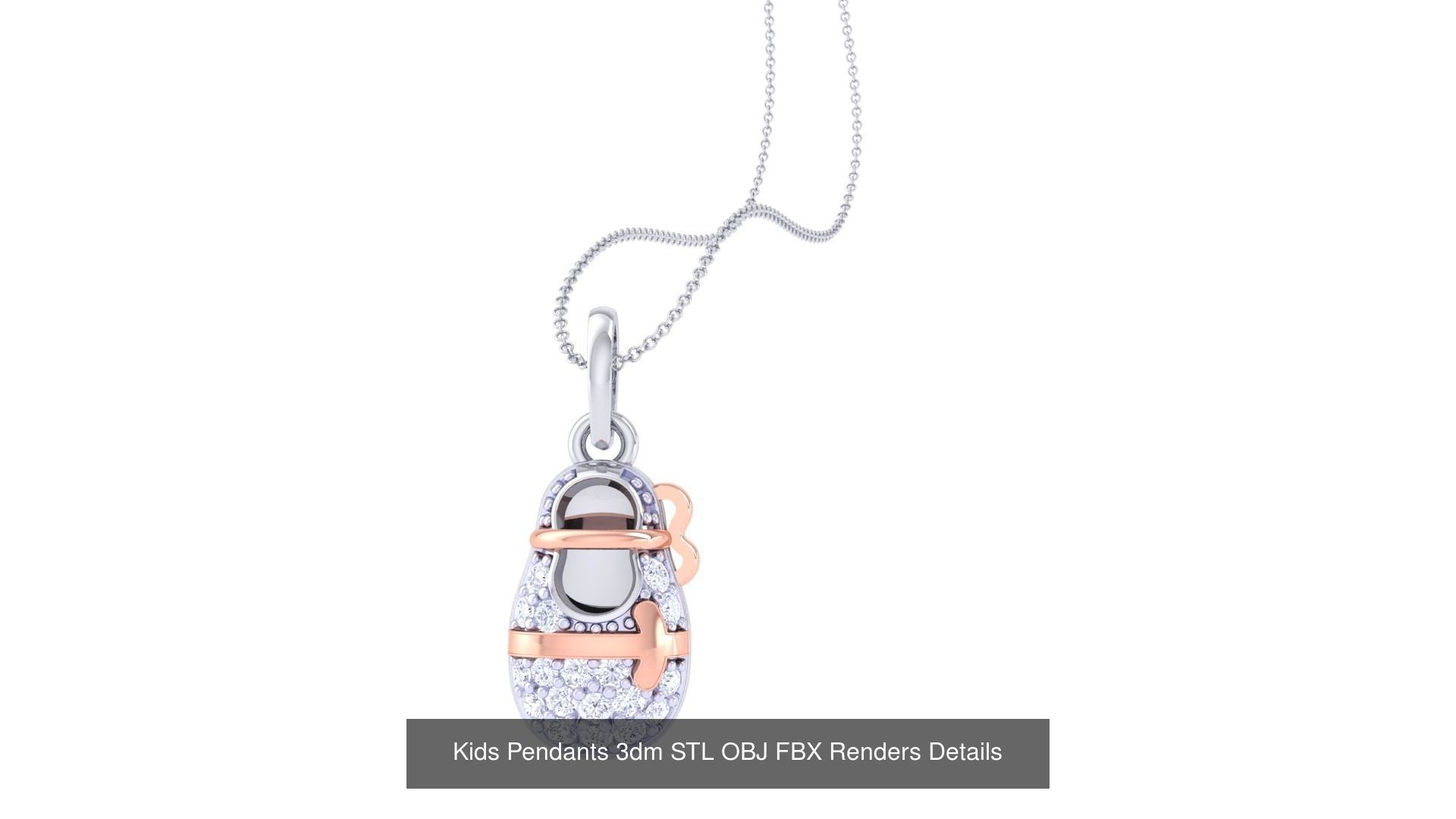 175 Kids Pendants 3dm STL OBJ FBX Renders Details Collection _132
