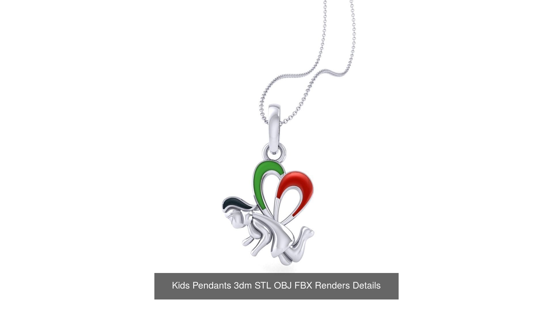 175 Kids Pendants 3dm STL OBJ FBX Renders Details Collection _170