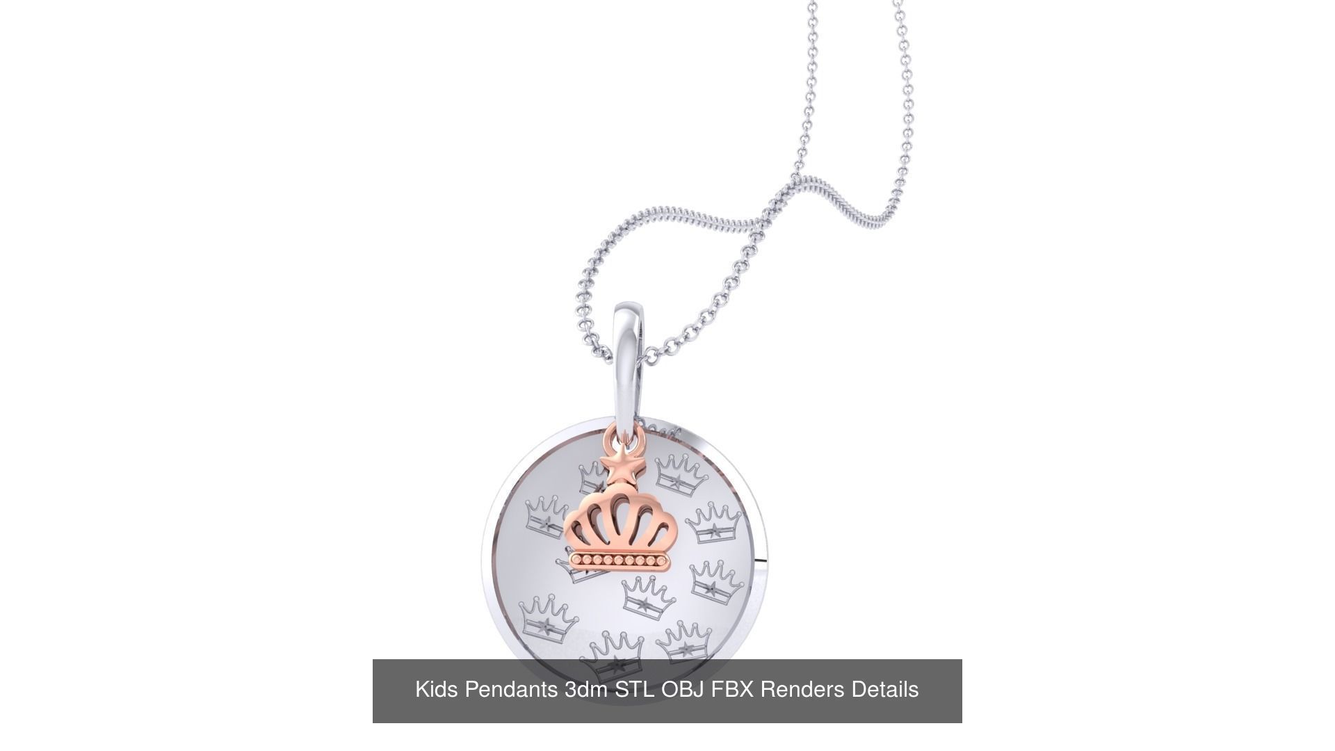 175 Kids Pendants 3dm STL OBJ FBX Renders Details Collection _137