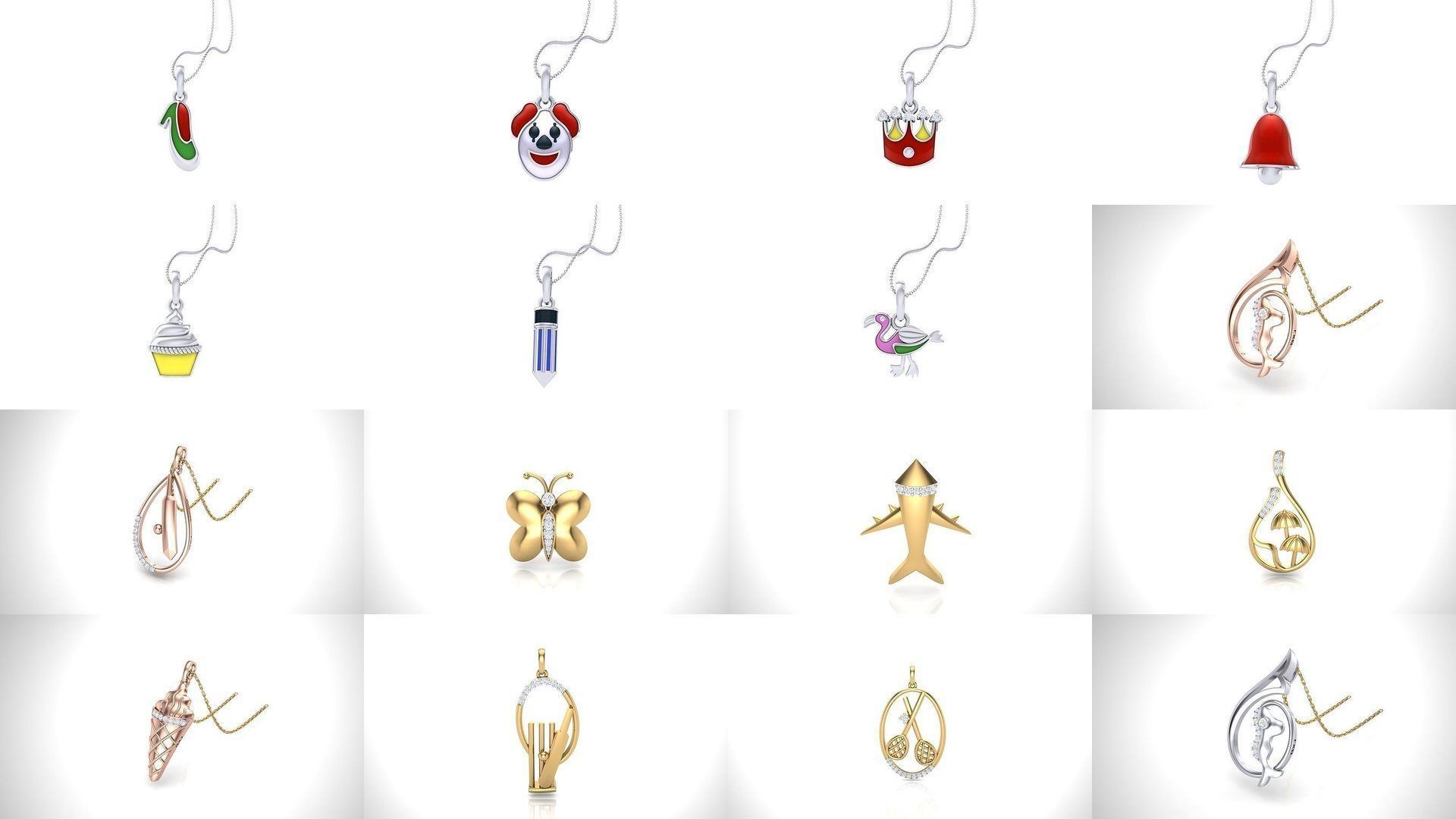 175 Kids Pendants 3dm STL OBJ FBX Renders Details Collection _19