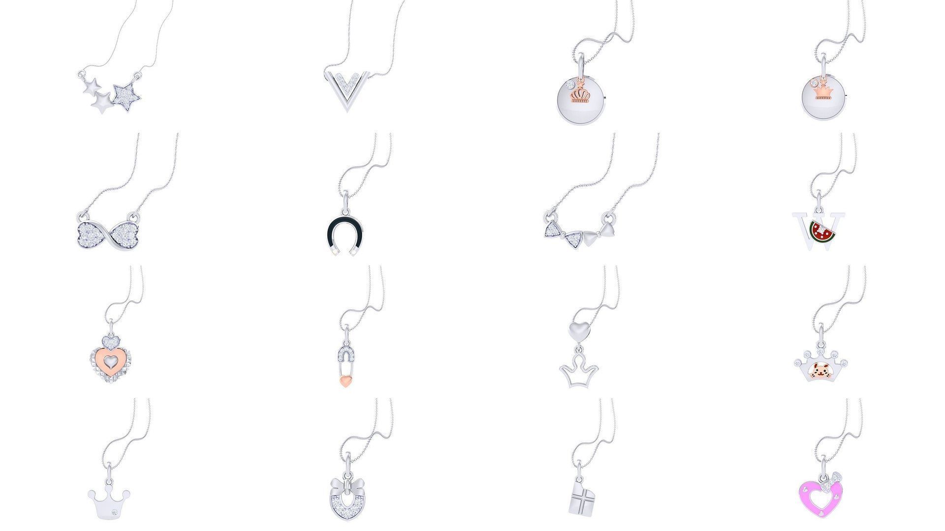 175 Kids Pendants 3dm STL OBJ FBX Renders Details Collection _1