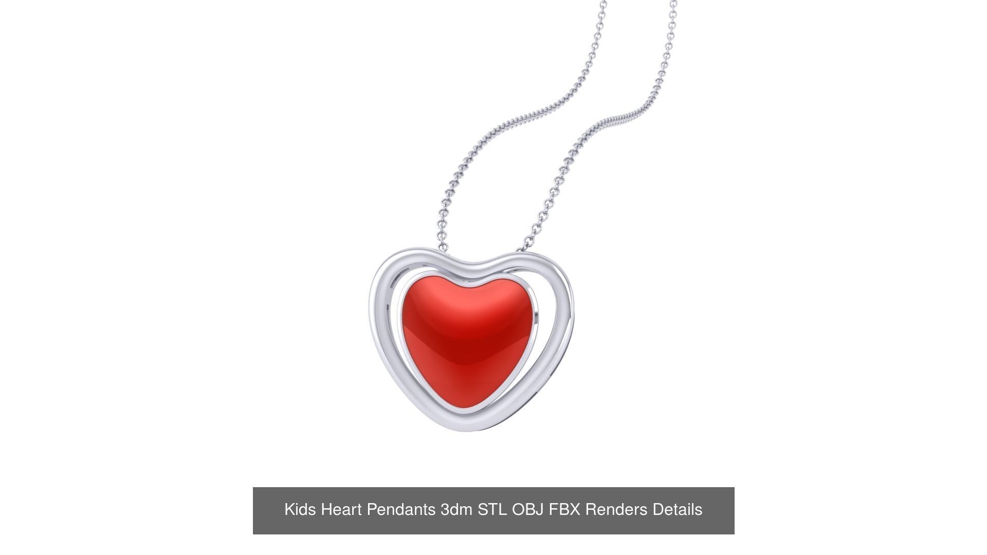 22 Kids Heart Pendants 3dm STL OBJ FBX Render Details Collection _24