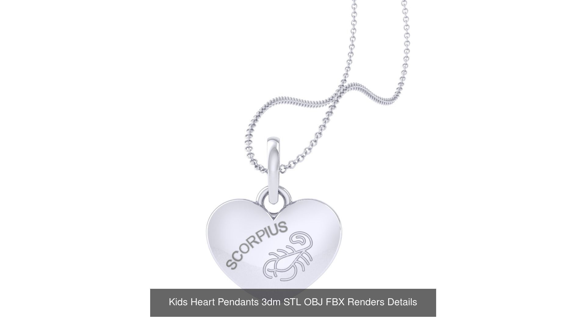 22 Kids Heart Pendants 3dm STL OBJ FBX Render Details Collection _17