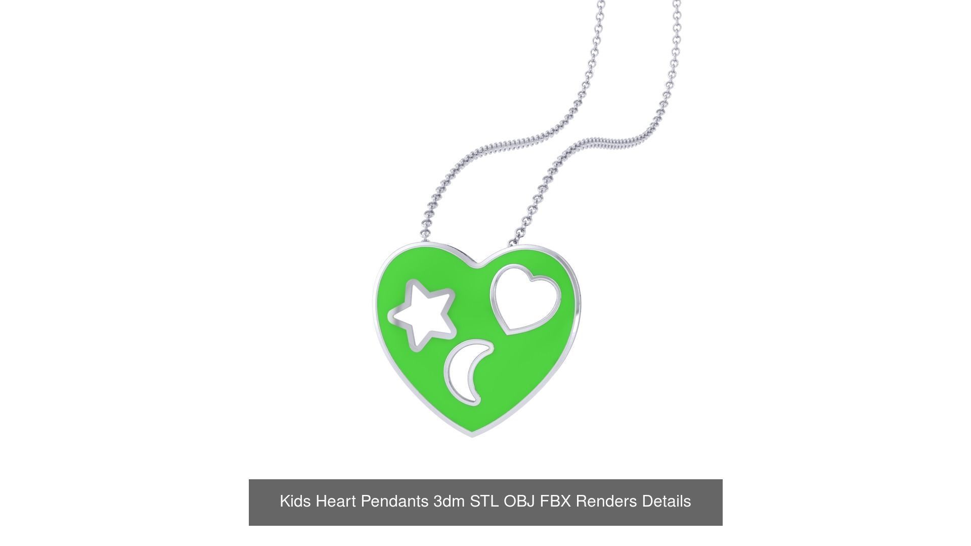 22 Kids Heart Pendants 3dm STL OBJ FBX Render Details Collection _22