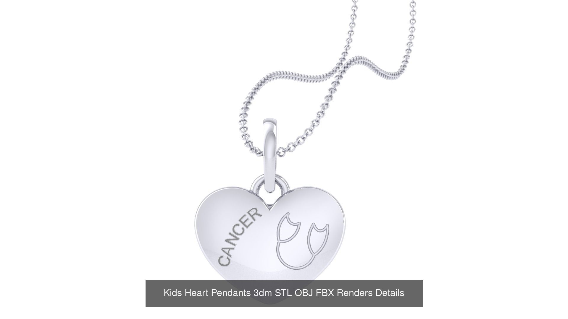 22 Kids Heart Pendants 3dm STL OBJ FBX Render Details Collection _19