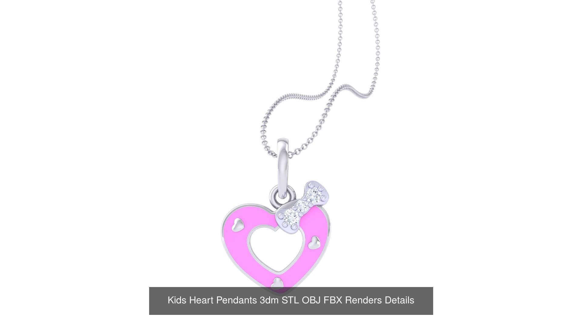 22 Kids Heart Pendants 3dm STL OBJ FBX Render Details Collection _7