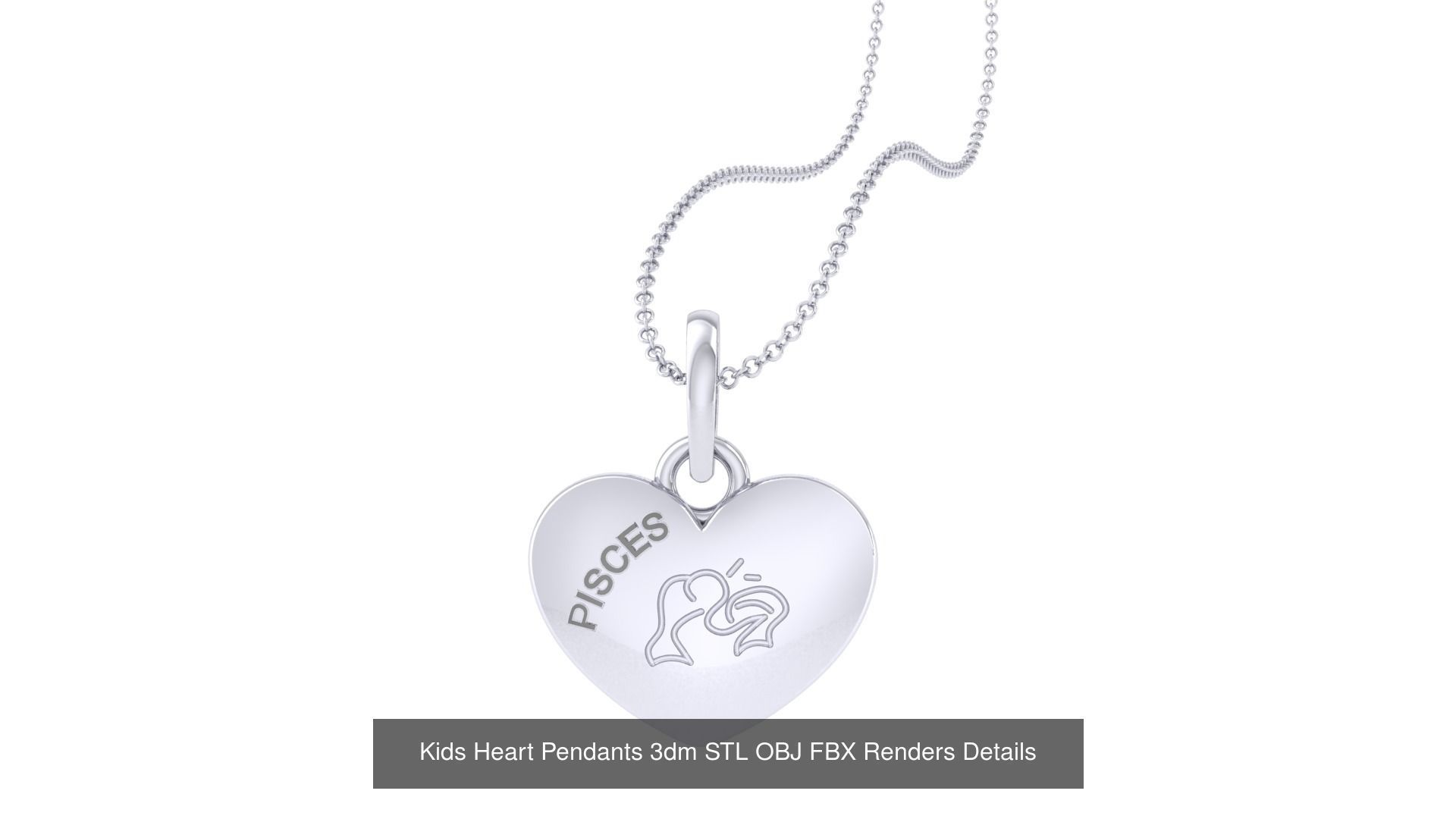 22 Kids Heart Pendants 3dm STL OBJ FBX Render Details Collection _11