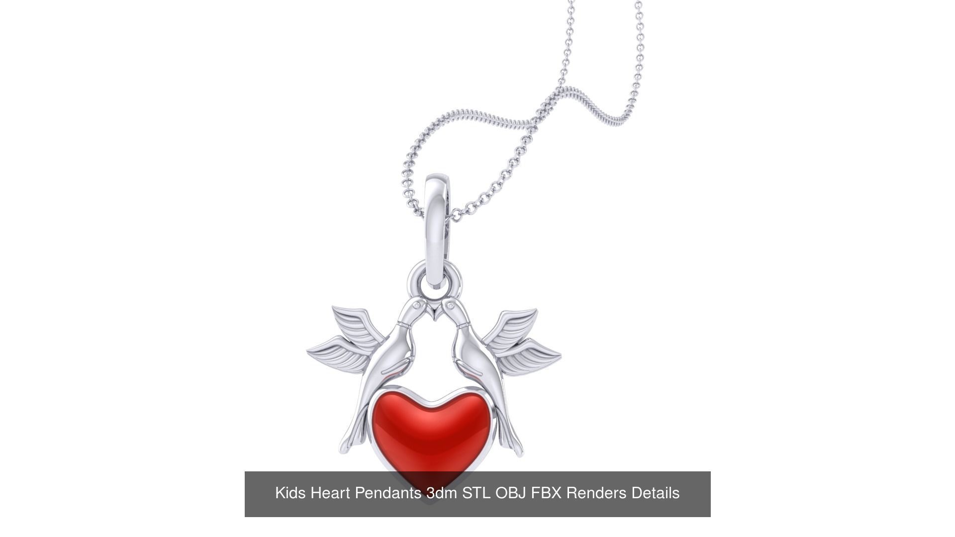 22 Kids Heart Pendants 3dm STL OBJ FBX Render Details Collection _9