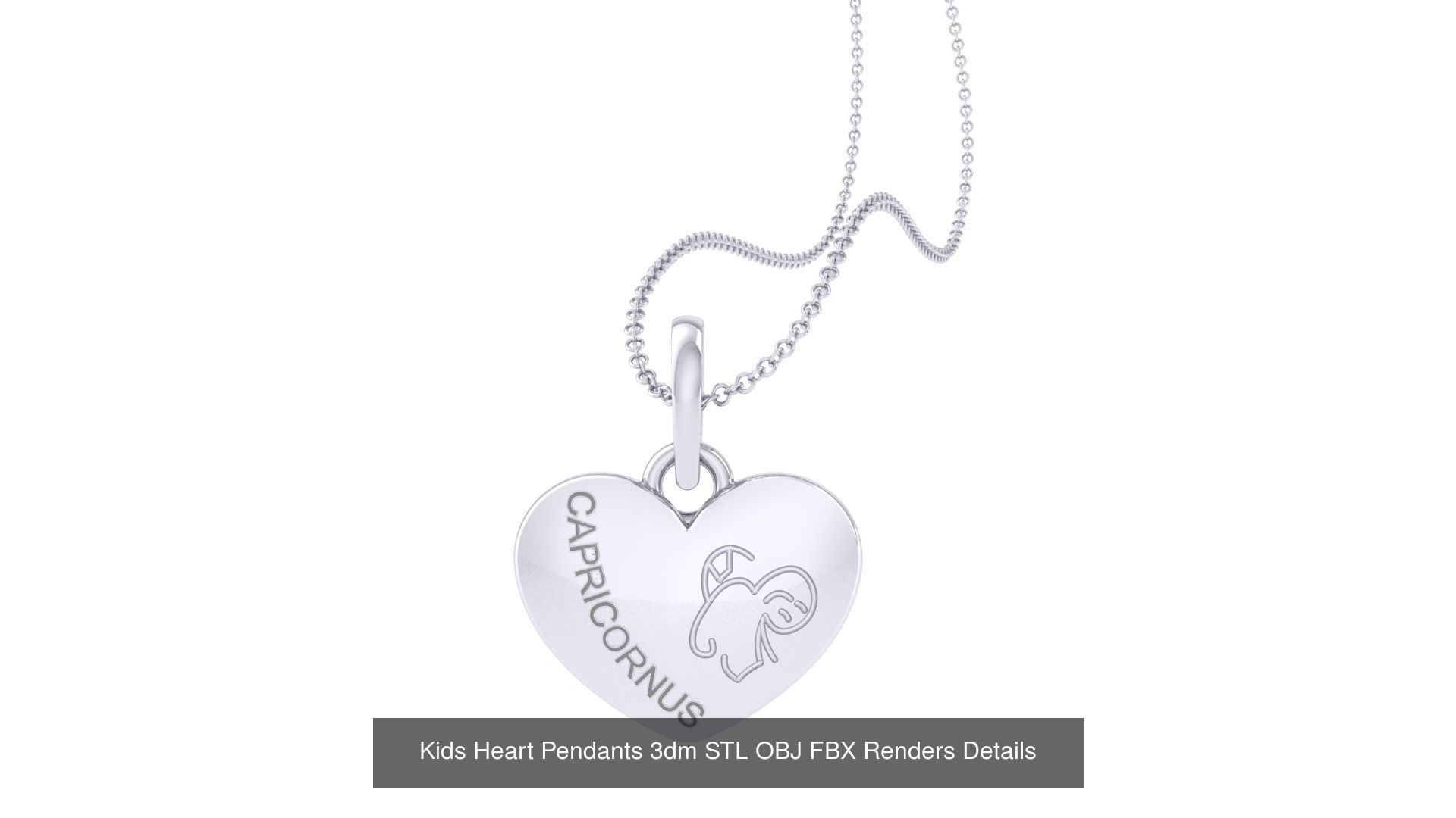 22 Kids Heart Pendants 3dm STL OBJ FBX Render Details Collection _20