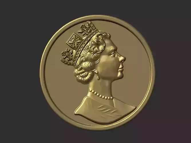 Elizabeth coin with face of queen