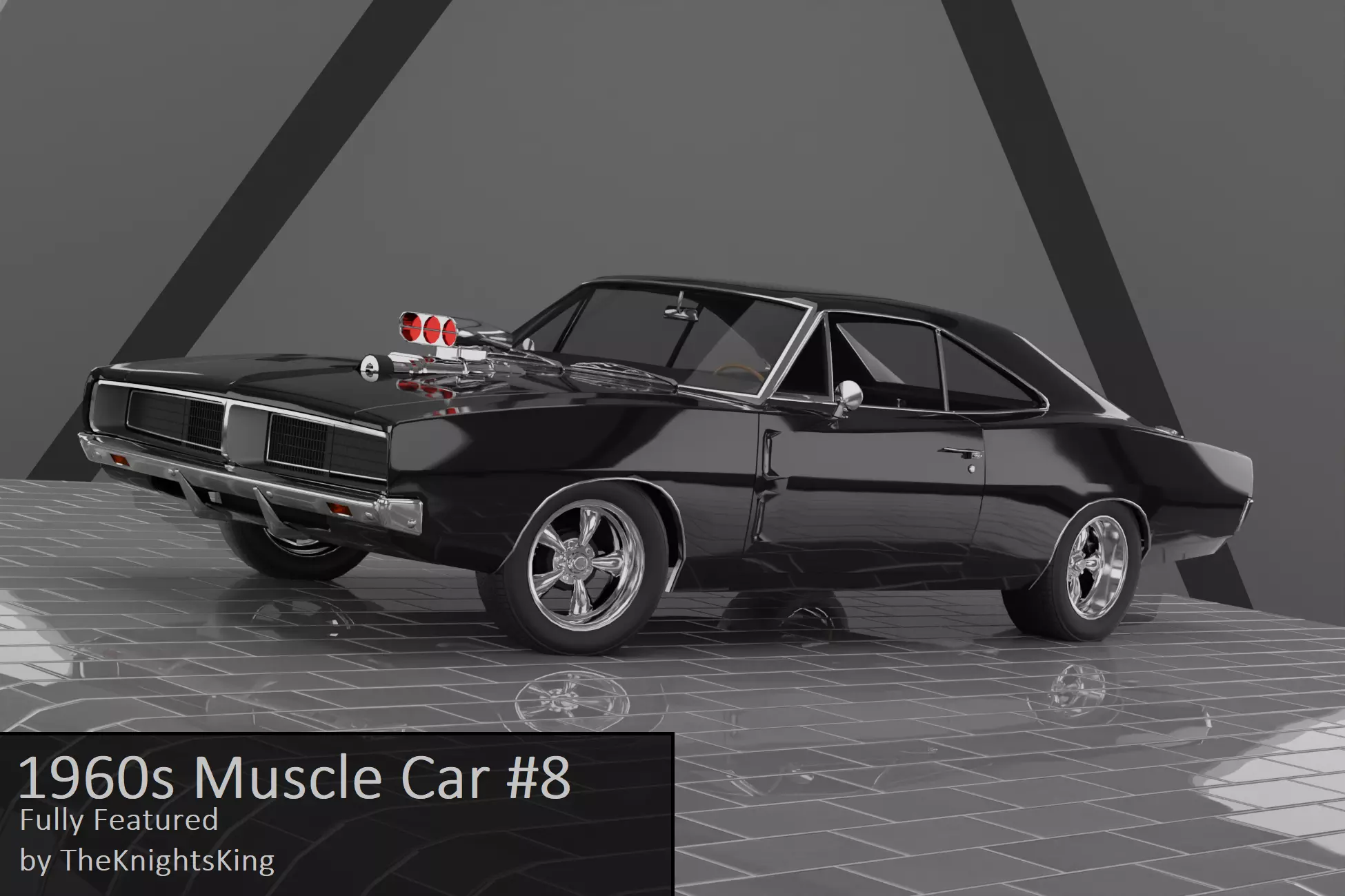 1960s Muscle Car 8 Fully Featured Low-poly 3D model_0