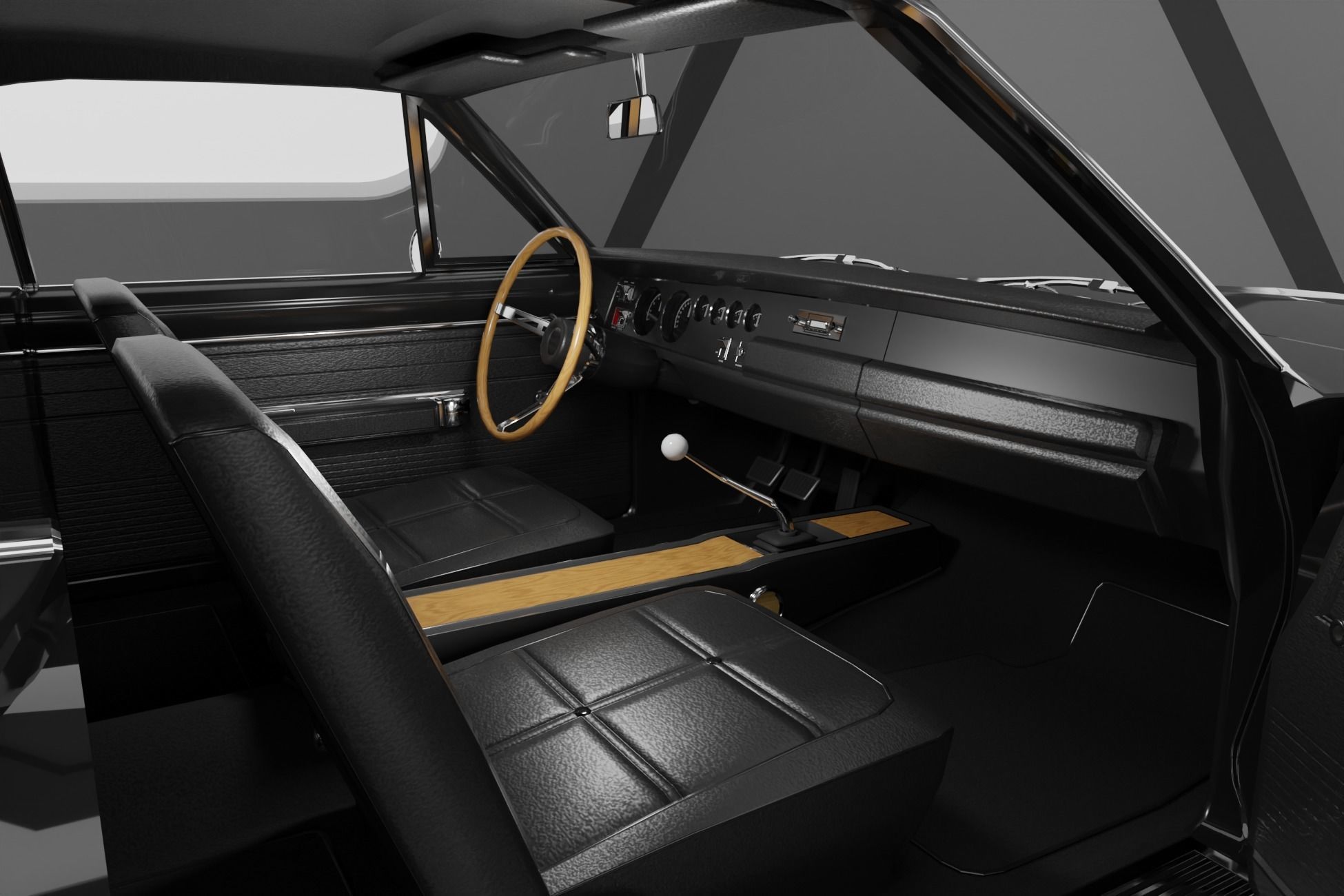 1960s Muscle Car 8 Fully Featured Low-poly 3D model_4